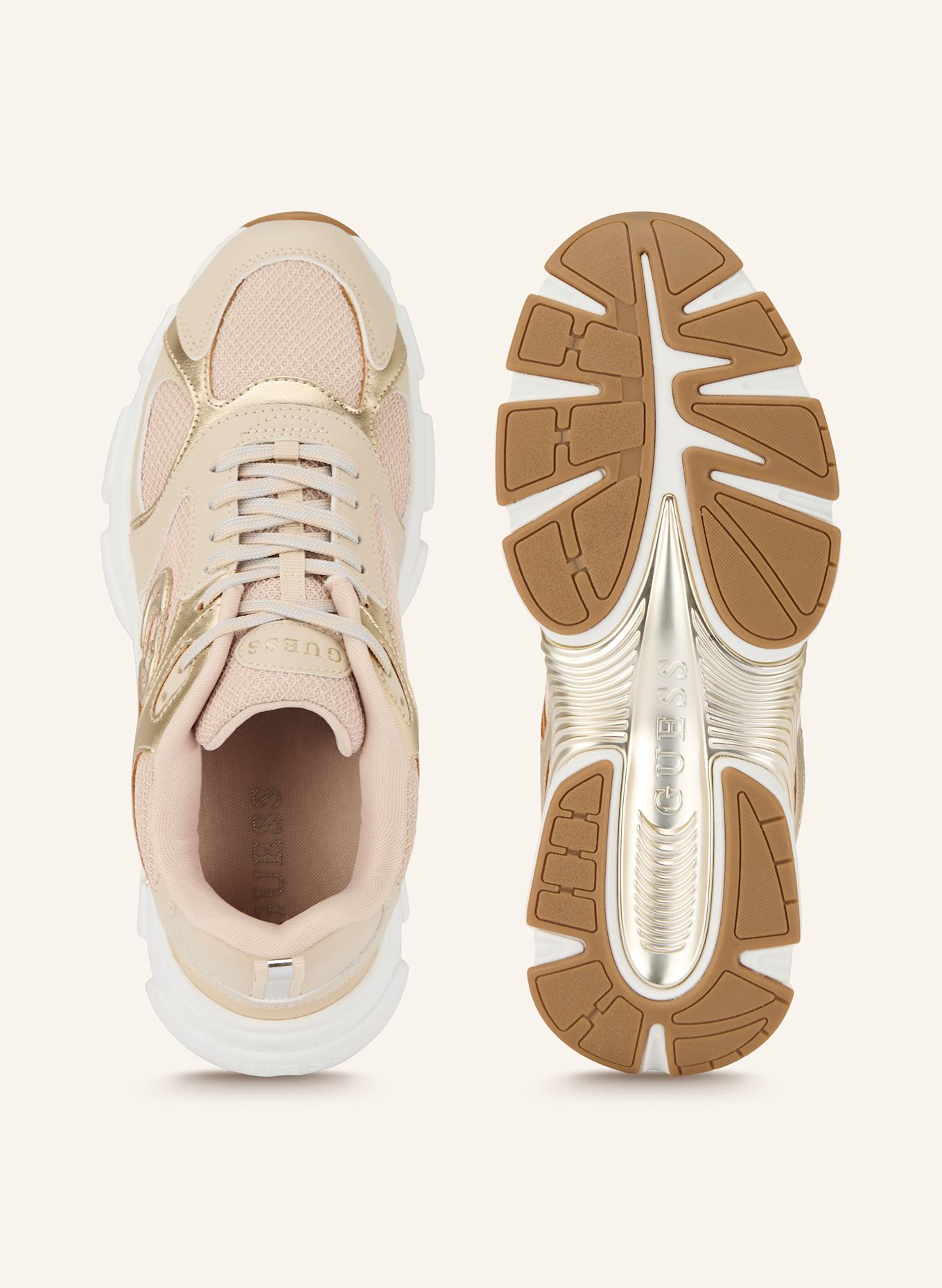 GUESS Sneaker IBITHA: BEIGE / GOLD