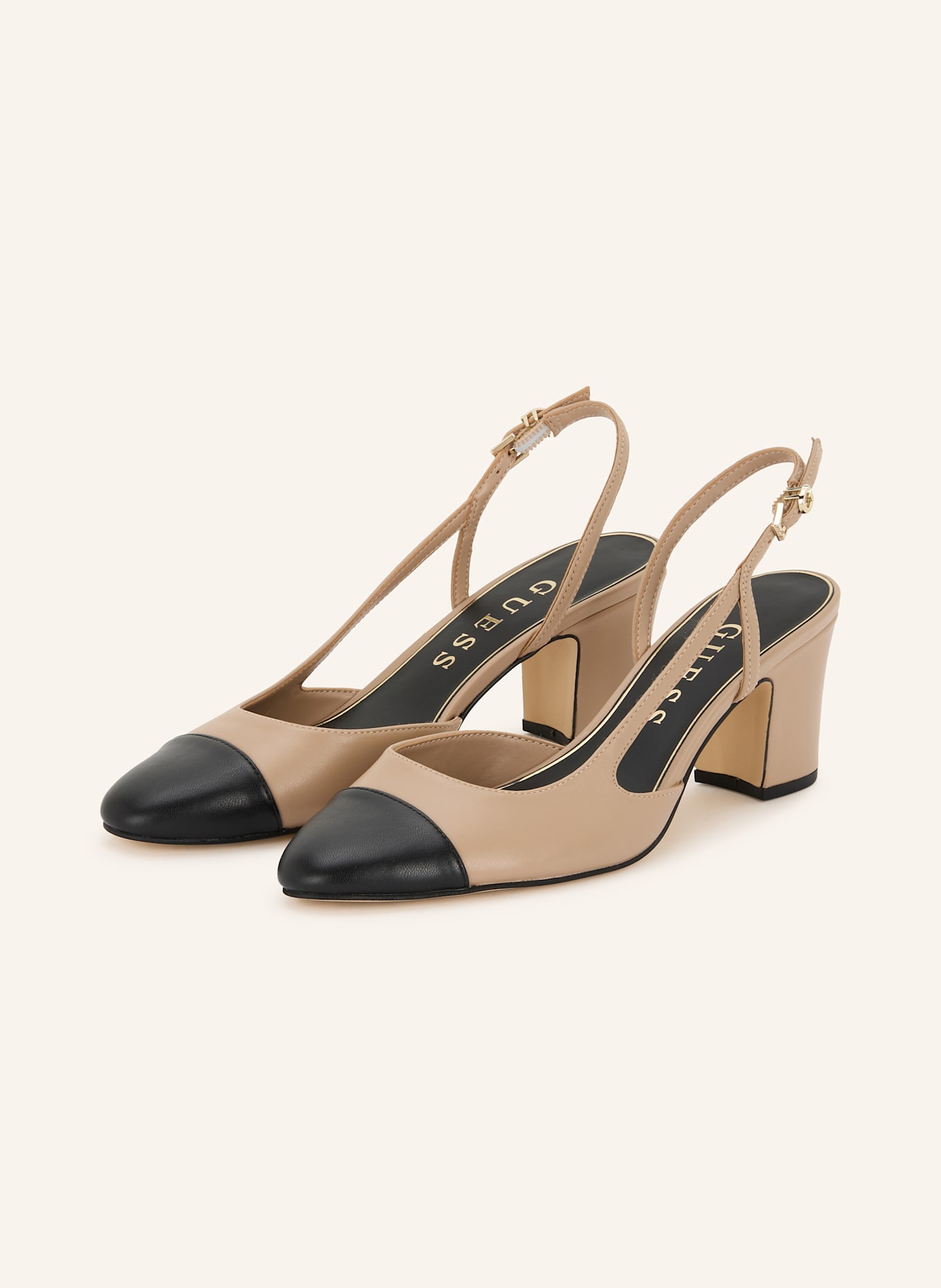 GUESS Slingback pumps LOISA: BEIGE / BLACK
