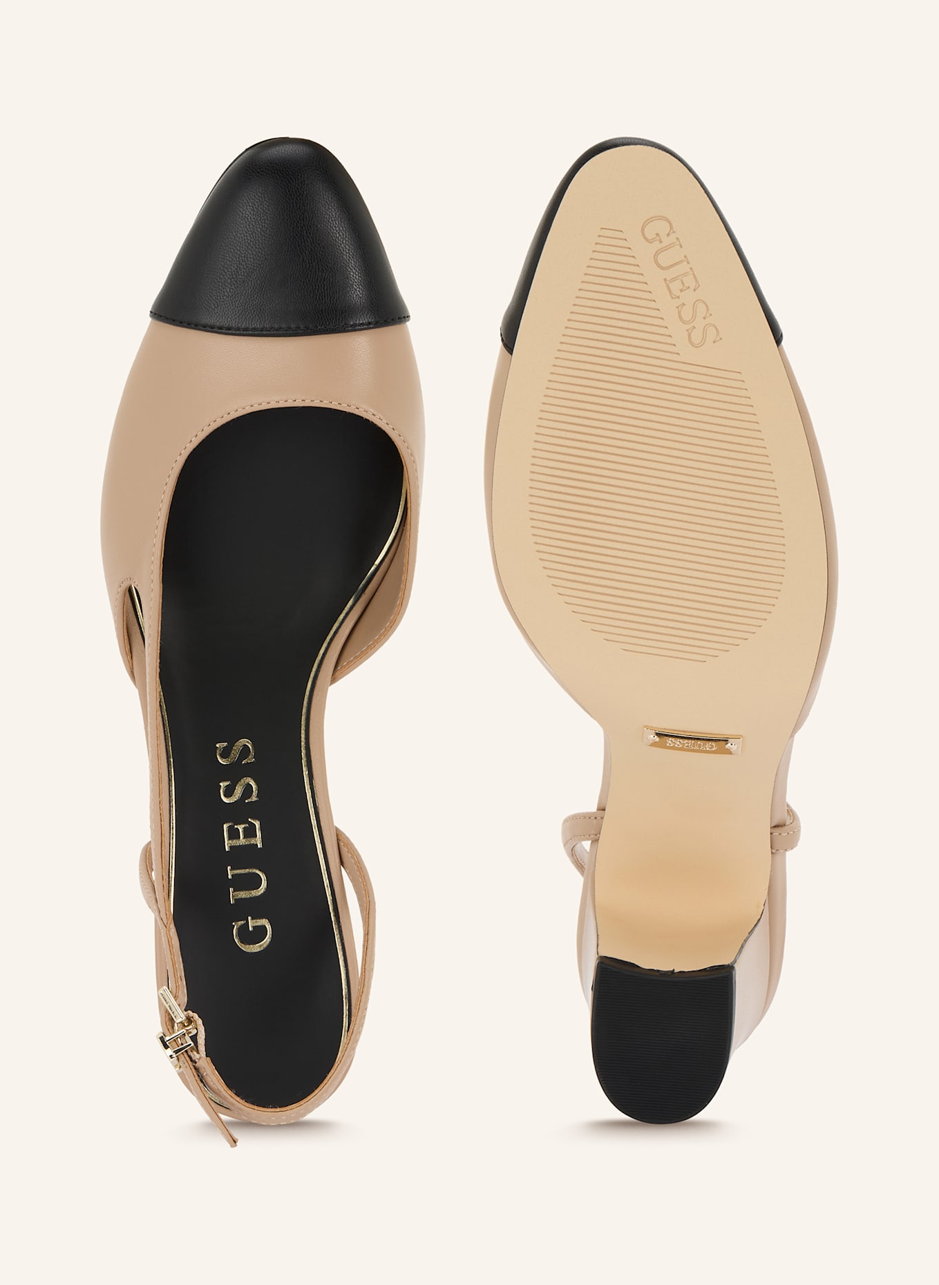 GUESS Slingback pumps LOISA: BEIGE / BLACK