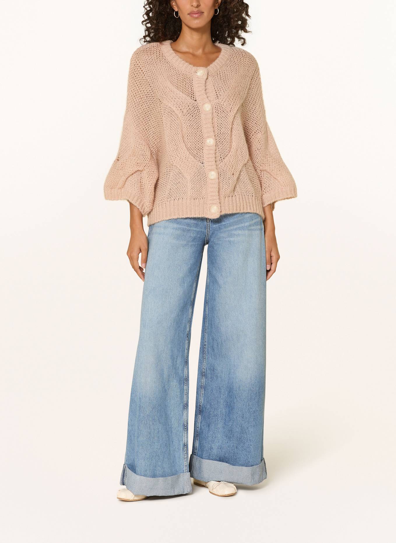 GESTUZ Strickjacke GZZENIA mit 3/4-Arm: ROSÉ