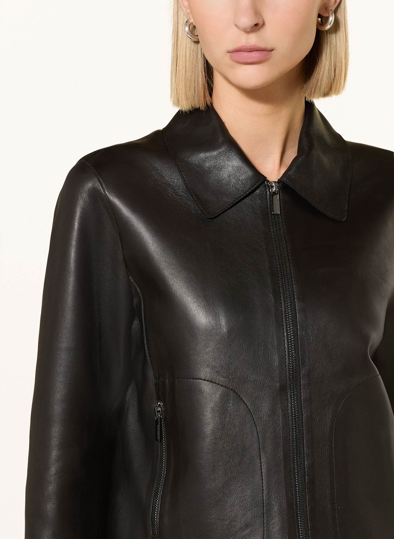 MILESTONE Lederjacke MSNYLAH: SCHWARZ