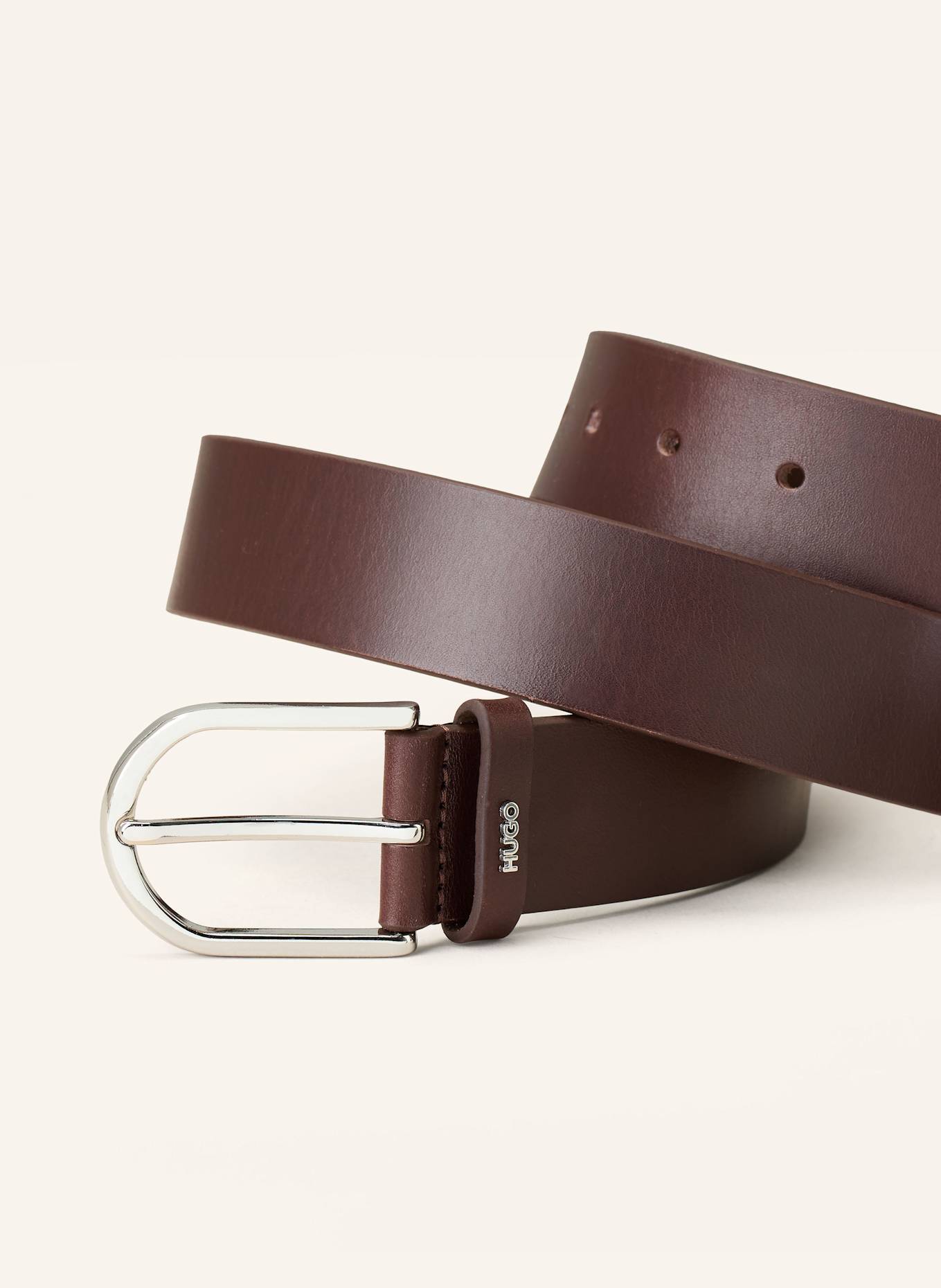 HUGO Ledergürtel ZOEY: DUNKELBRAUN