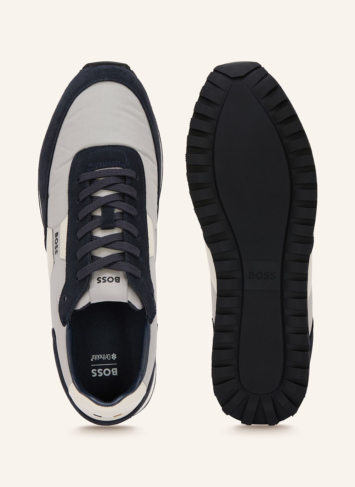 BOSS Sneaker PARKOUR-L: HELLGRAU/ DUNKELBLAU