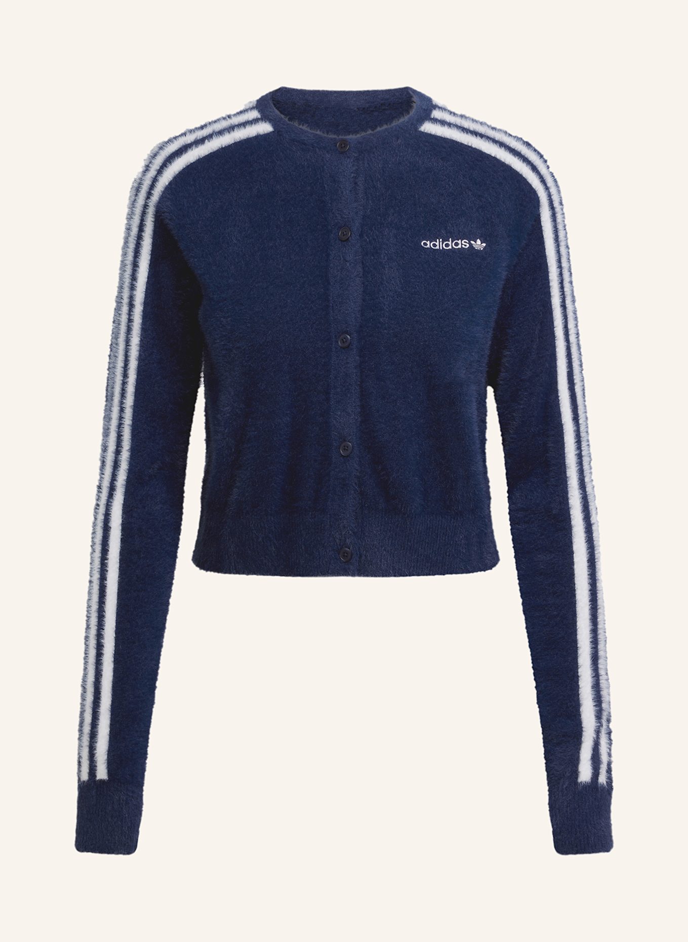 adidas Originals Strickjacke FLUFFY: DUNKELBLAU / WEISS