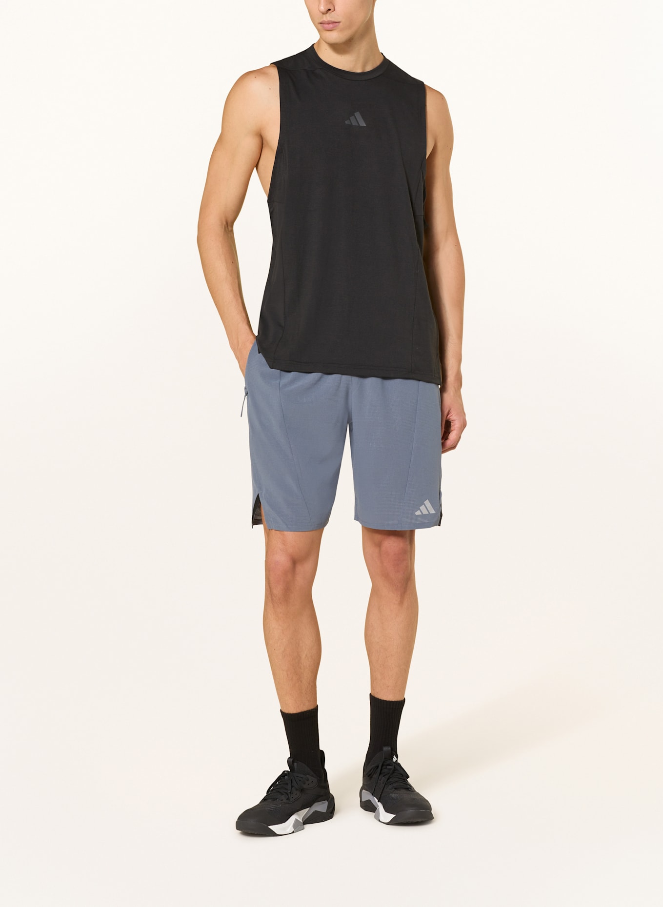adidas Short d'entraînement DESIGNED FOR TRAINING HEAT.RDY HIIT: BLEU GRIS