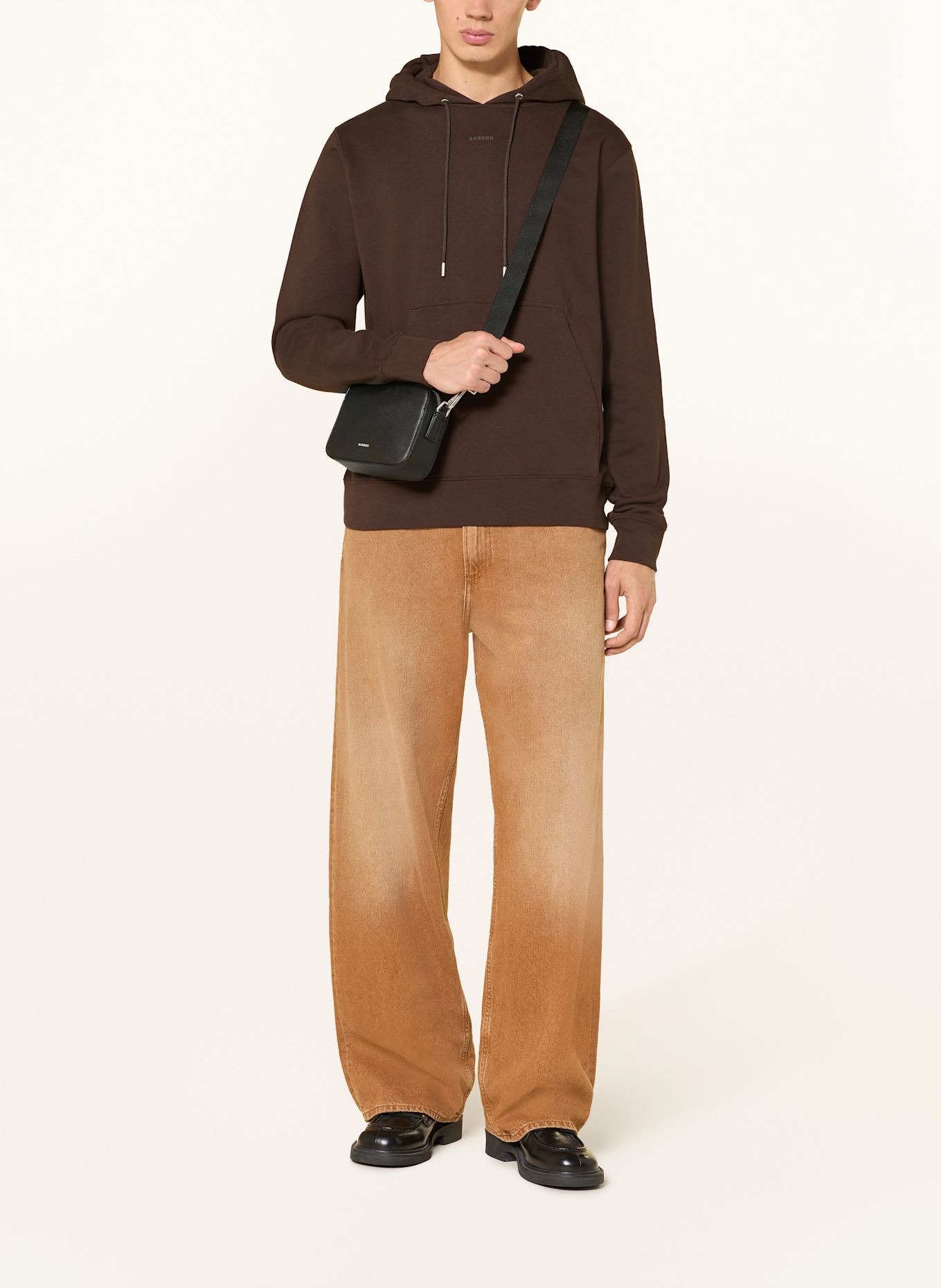SANDRO Bluza z kapturem: CIEMNOBRĄZOWY