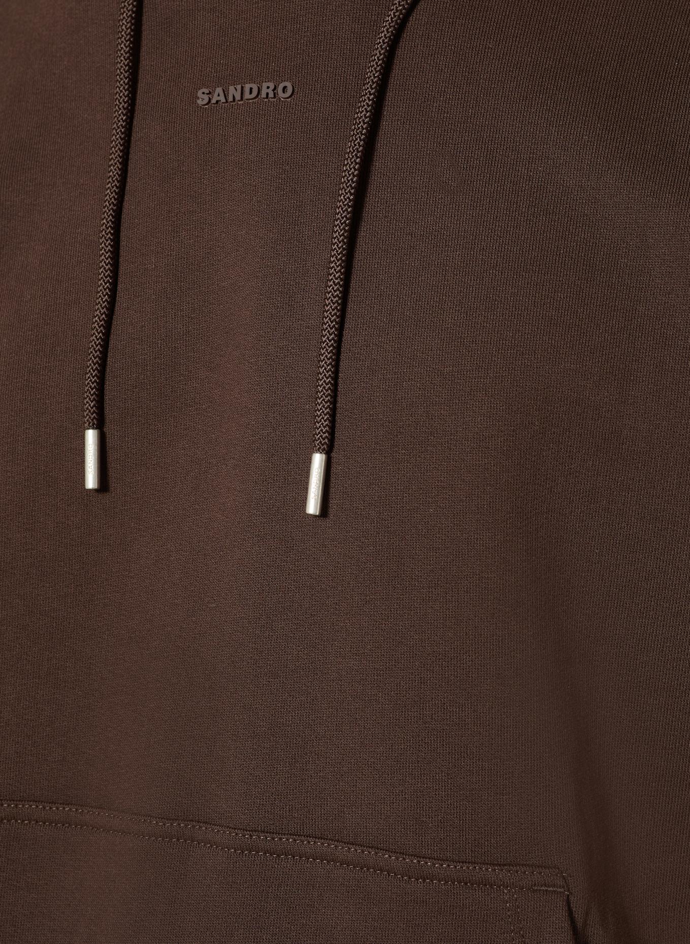 SANDRO Bluza z kapturem: CIEMNOBRĄZOWY