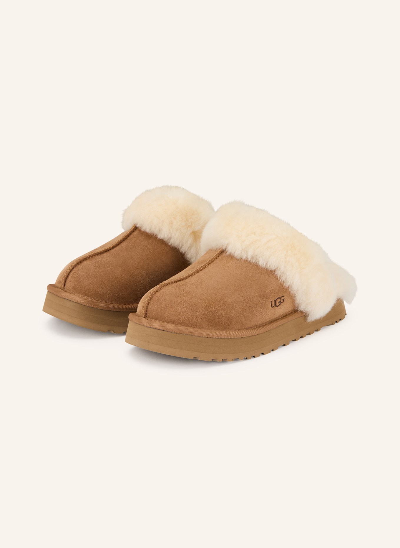 UGG Pantoletten DISQUETTE: COGNAC / ECRU