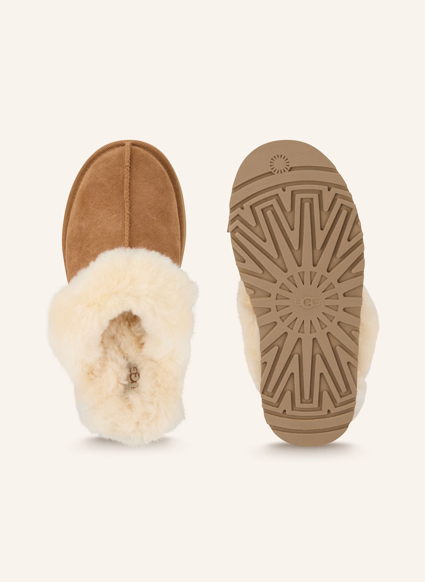 UGG Pantoletten DISQUETTE: COGNAC / ECRU