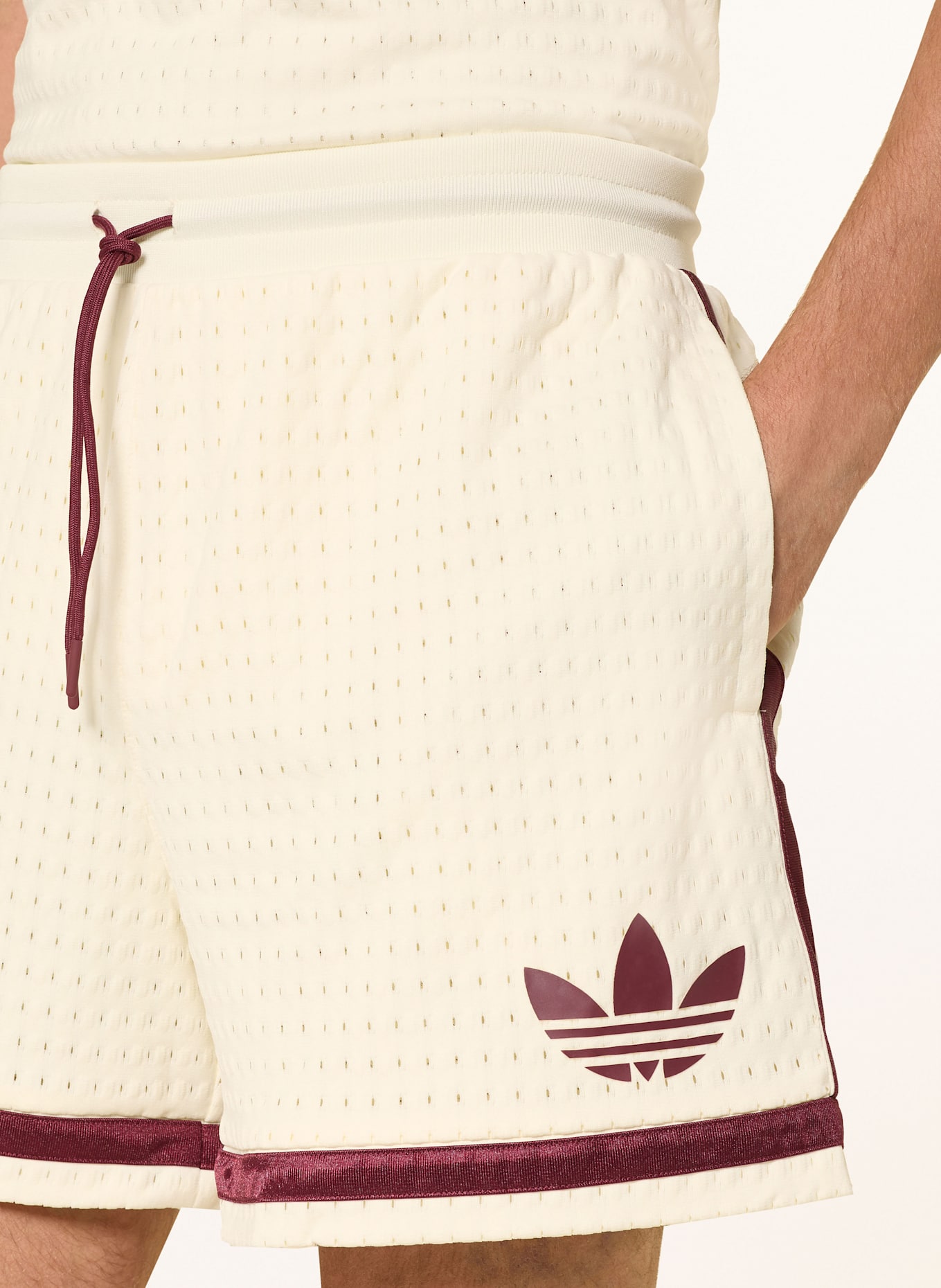 adidas Basketballshorts ORIGINALS BASKETBALL: WEISS / DUNKELROT