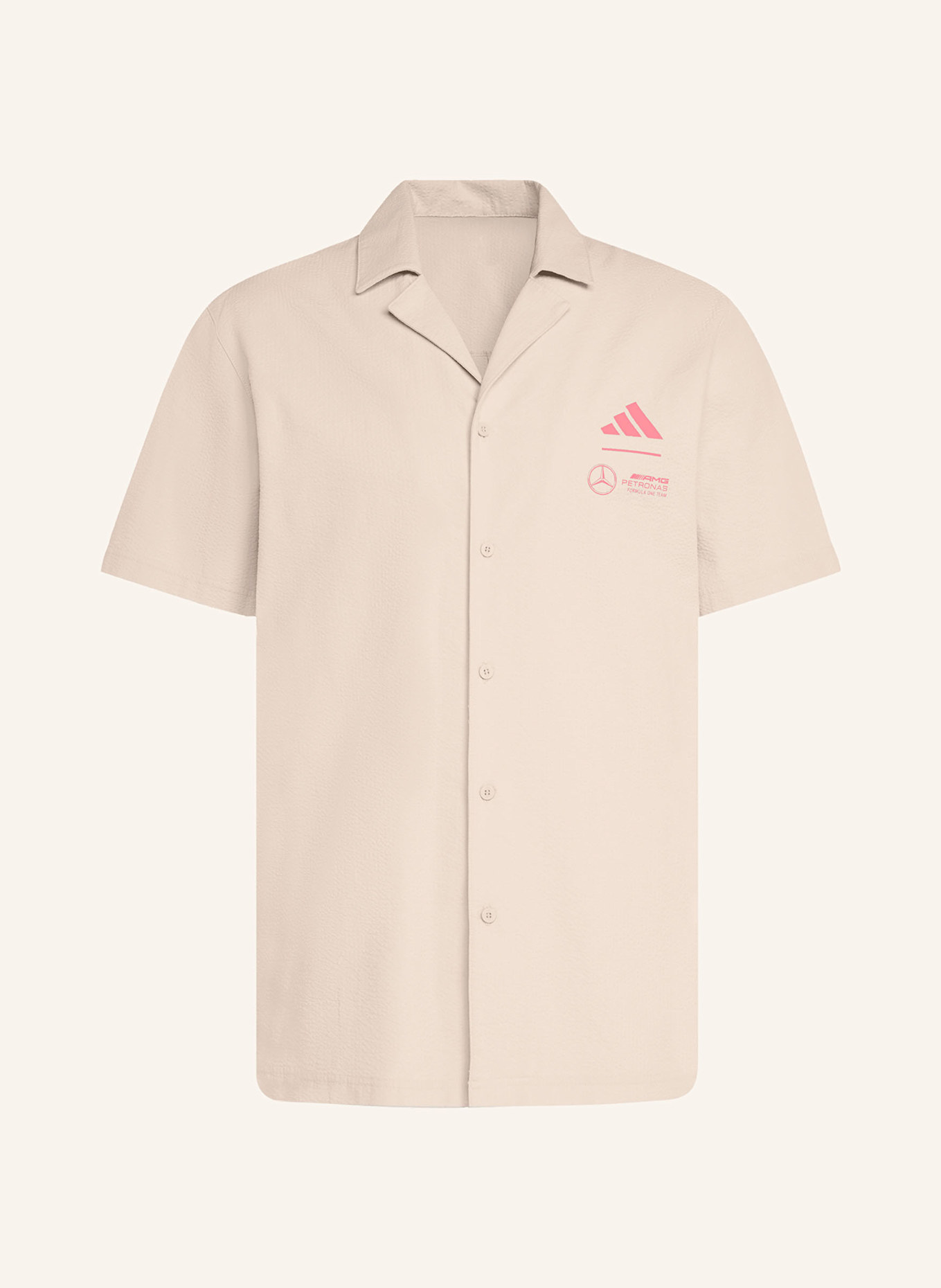 adidas Resorthemd MERCEDES - AMG PETRONAS FORMULA ONE TEAM SUMMER Loose Fit: BEIGE