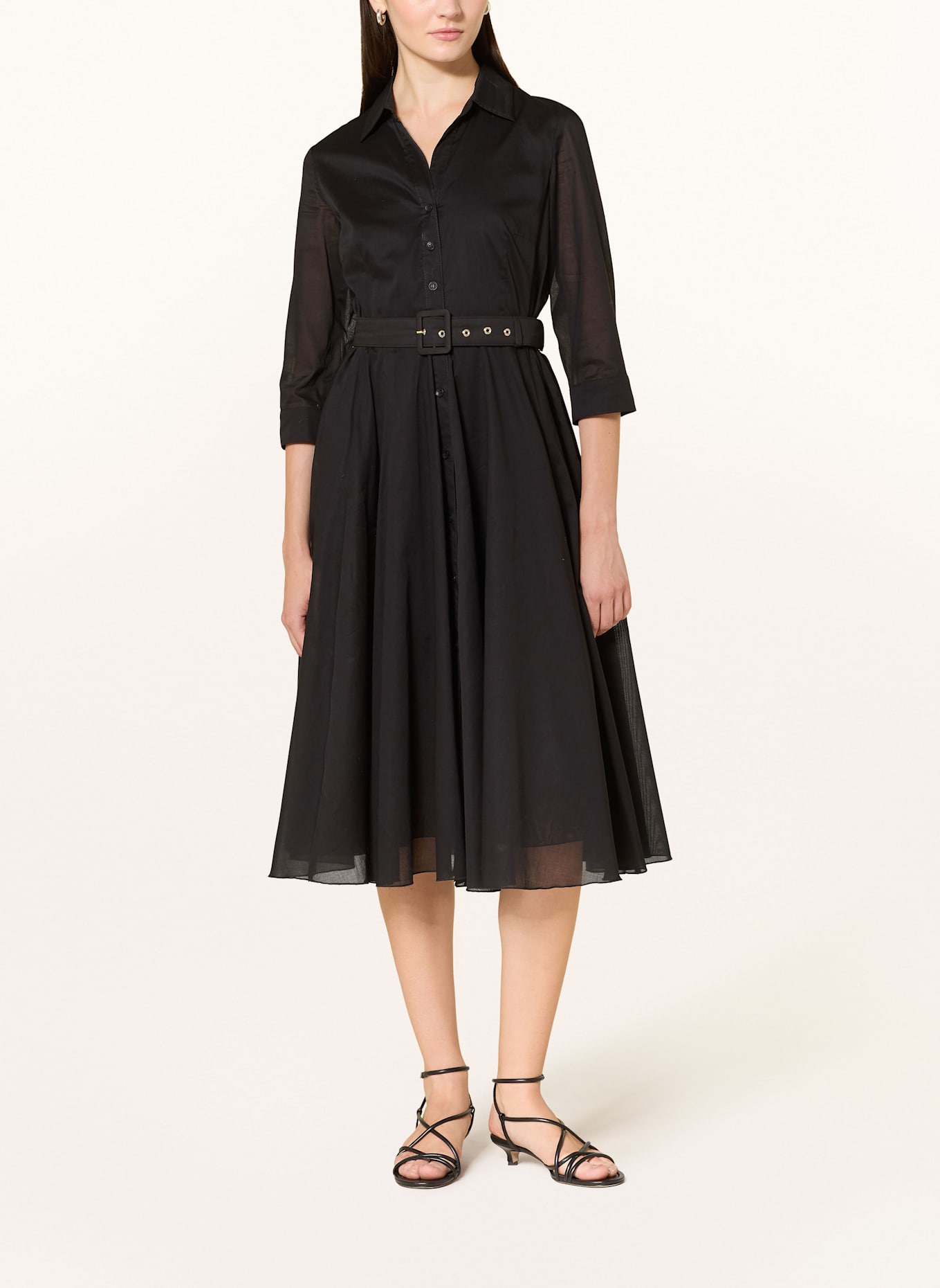 RIANI Hemdblusenkleid mit 3/4-Arm: SCHWARZ