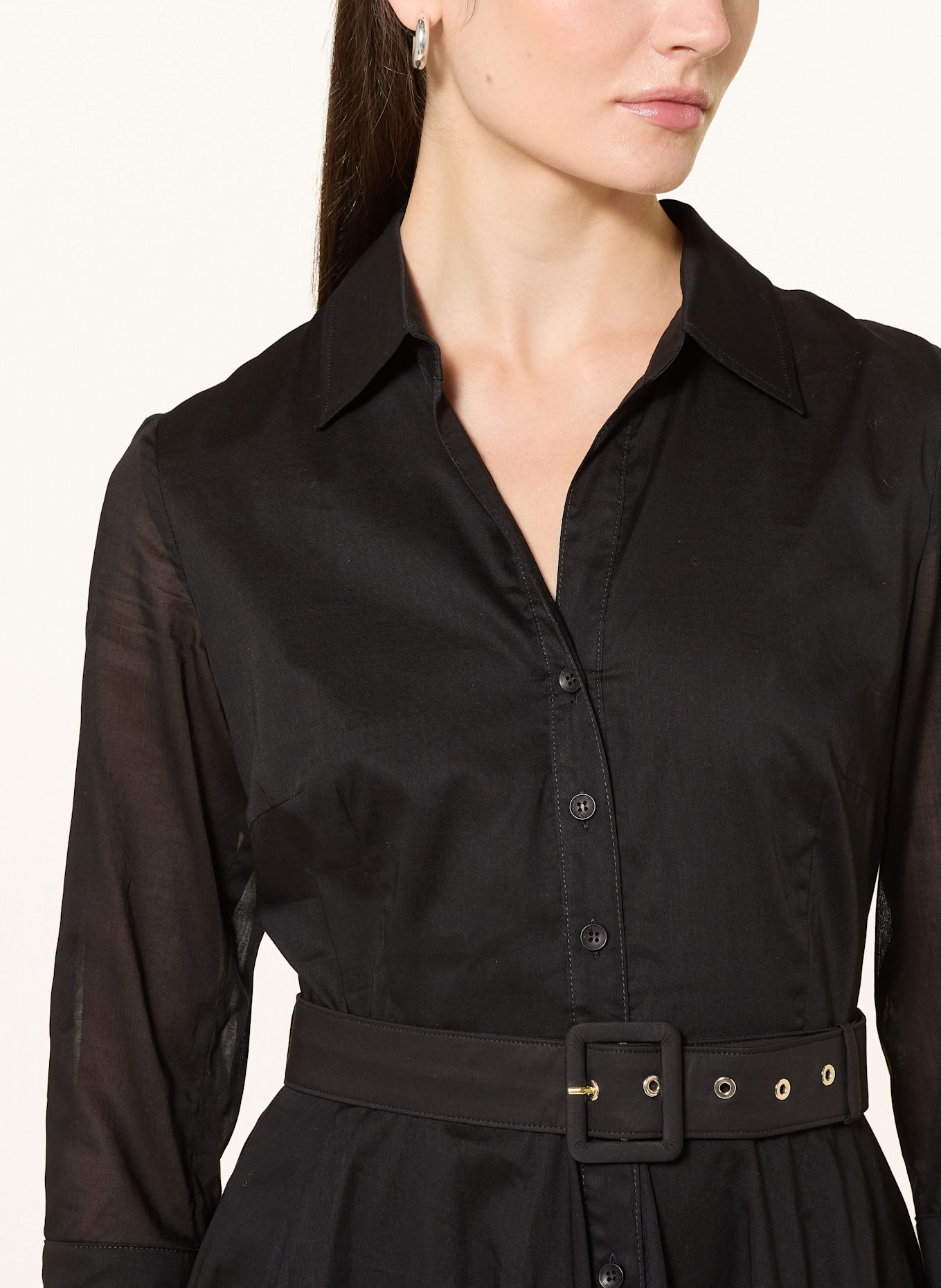 RIANI Hemdblusenkleid mit 3/4-Arm: SCHWARZ