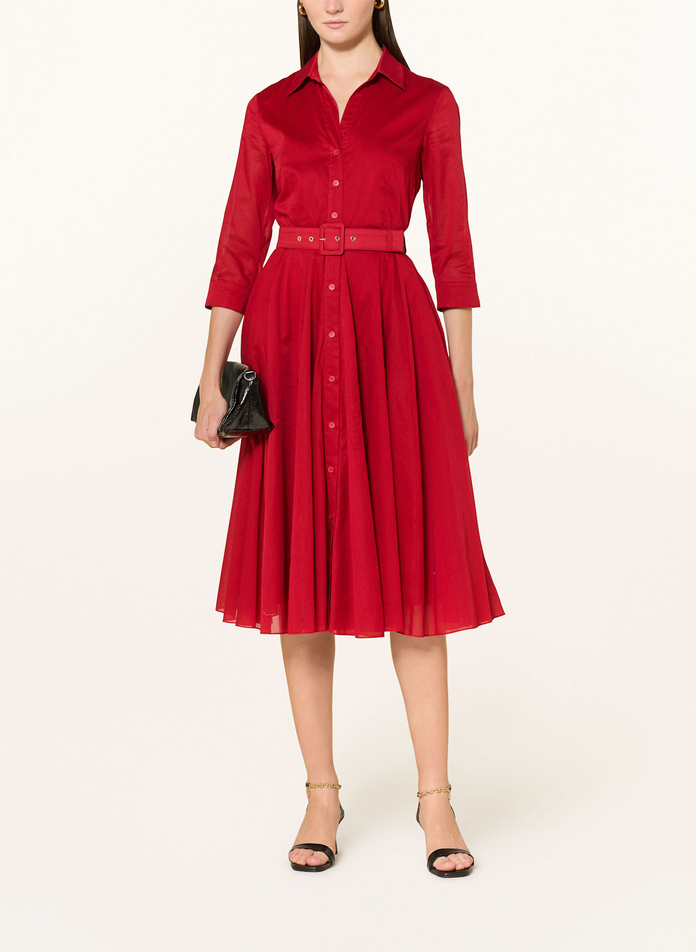 RIANI Hemdblusenkleid mit 3/4-Arm: ROT