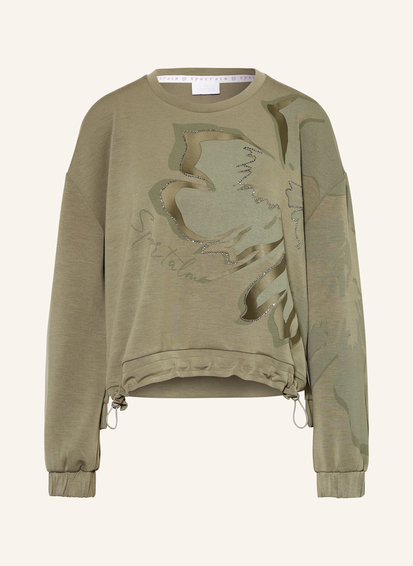 SPORTALM Sweatshirt mit Schmucksteinen: DUNKELGRAU