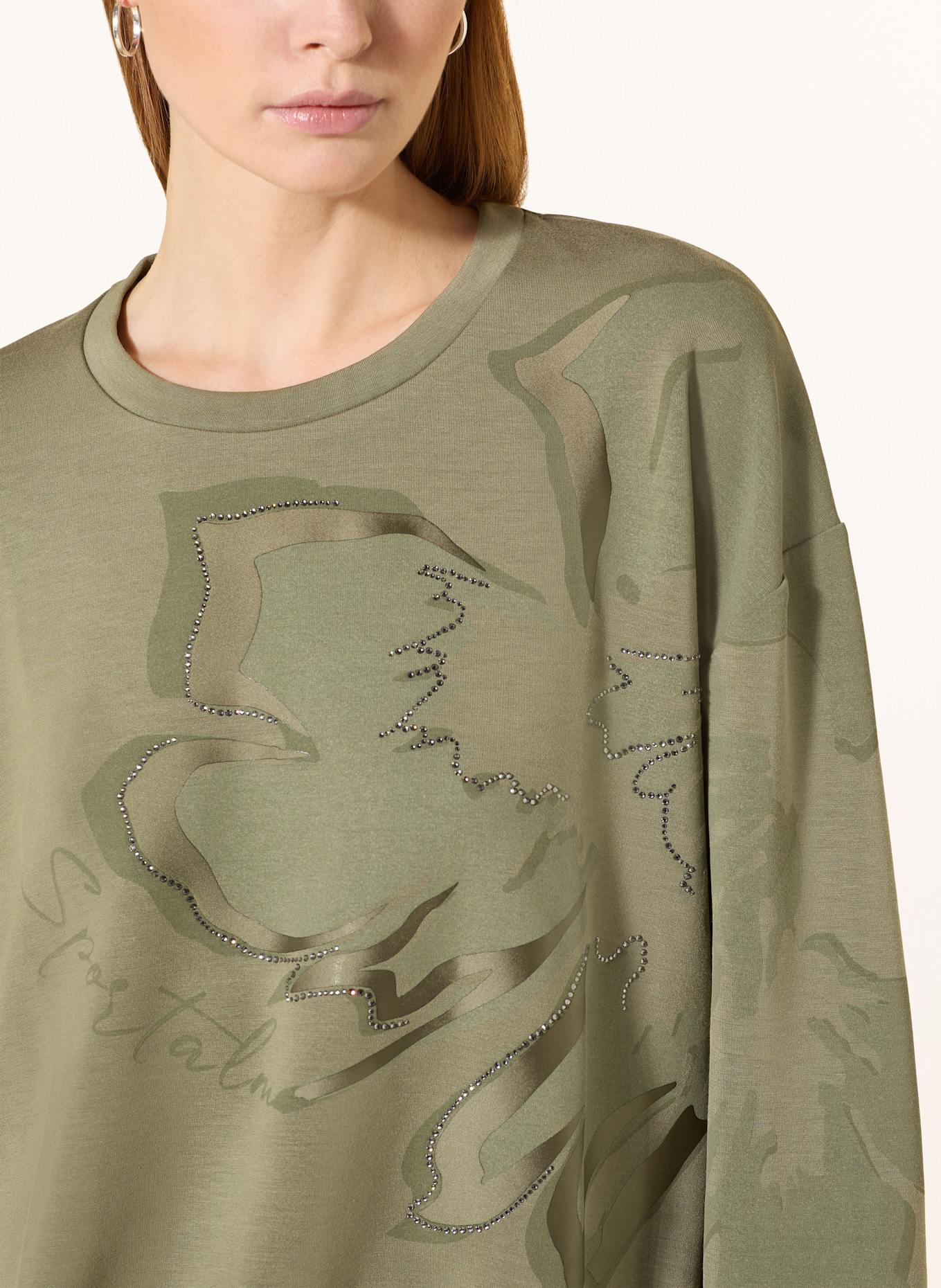 SPORTALM Sweatshirt mit Schmucksteinen: DUNKELGRAU