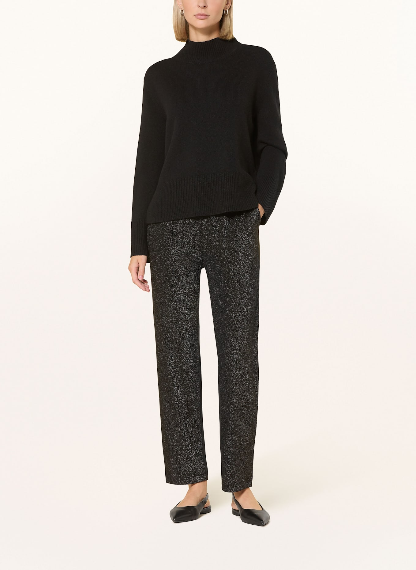 SPORTALM Jerseyhose mit Glitzergarn: SCHWARZ