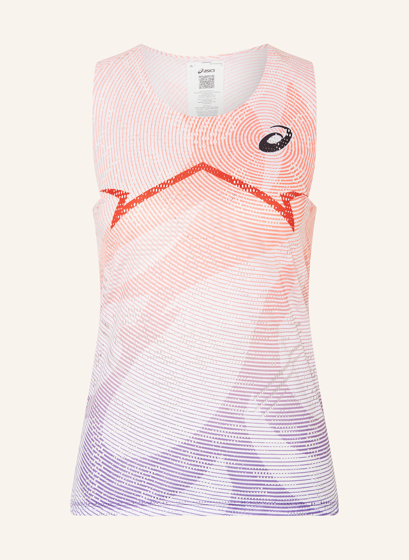 ASICS Lauftop METASPEED SINGLET: WEISS / LACHS / LILA