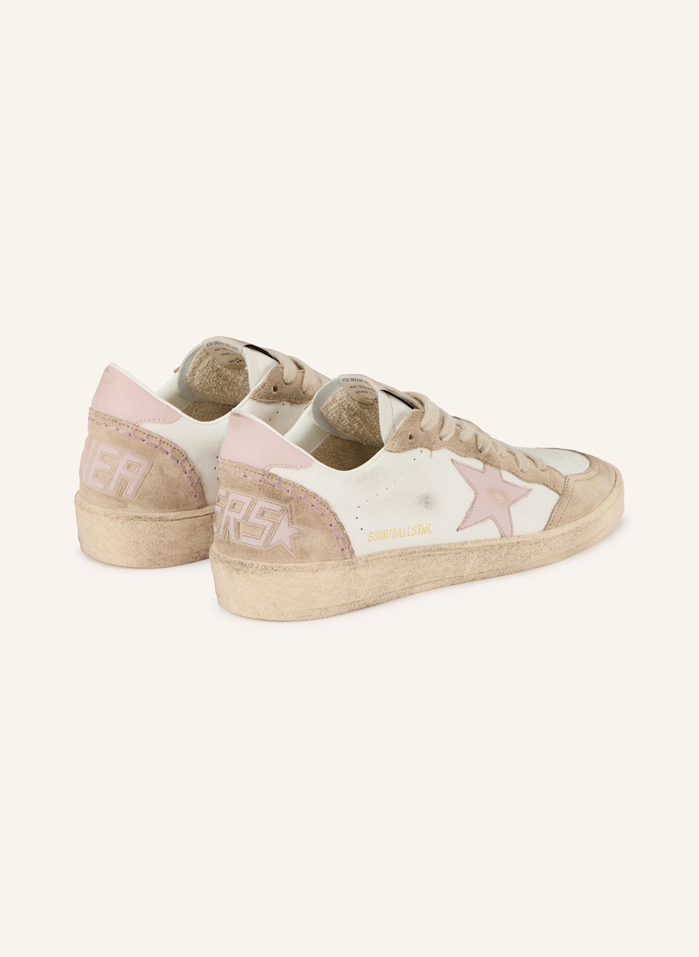 GOLDEN GOOSE Sneakersy BALL STAR: BIAŁY / BEŻOWY / RÓŻOWY