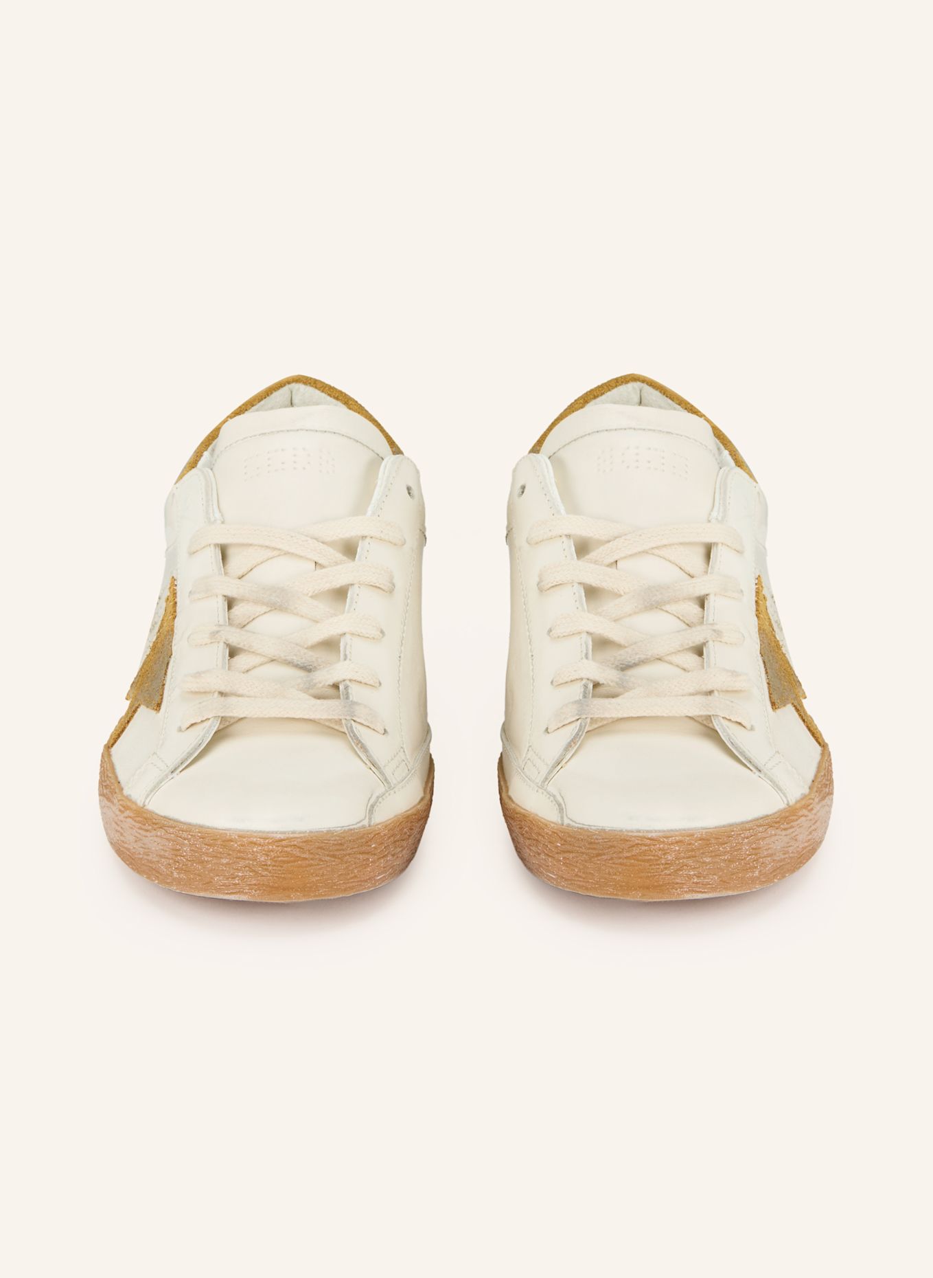 GOLDEN GOOSE Sneaker SUPER-STAR: ECRU / DUNKELGELB