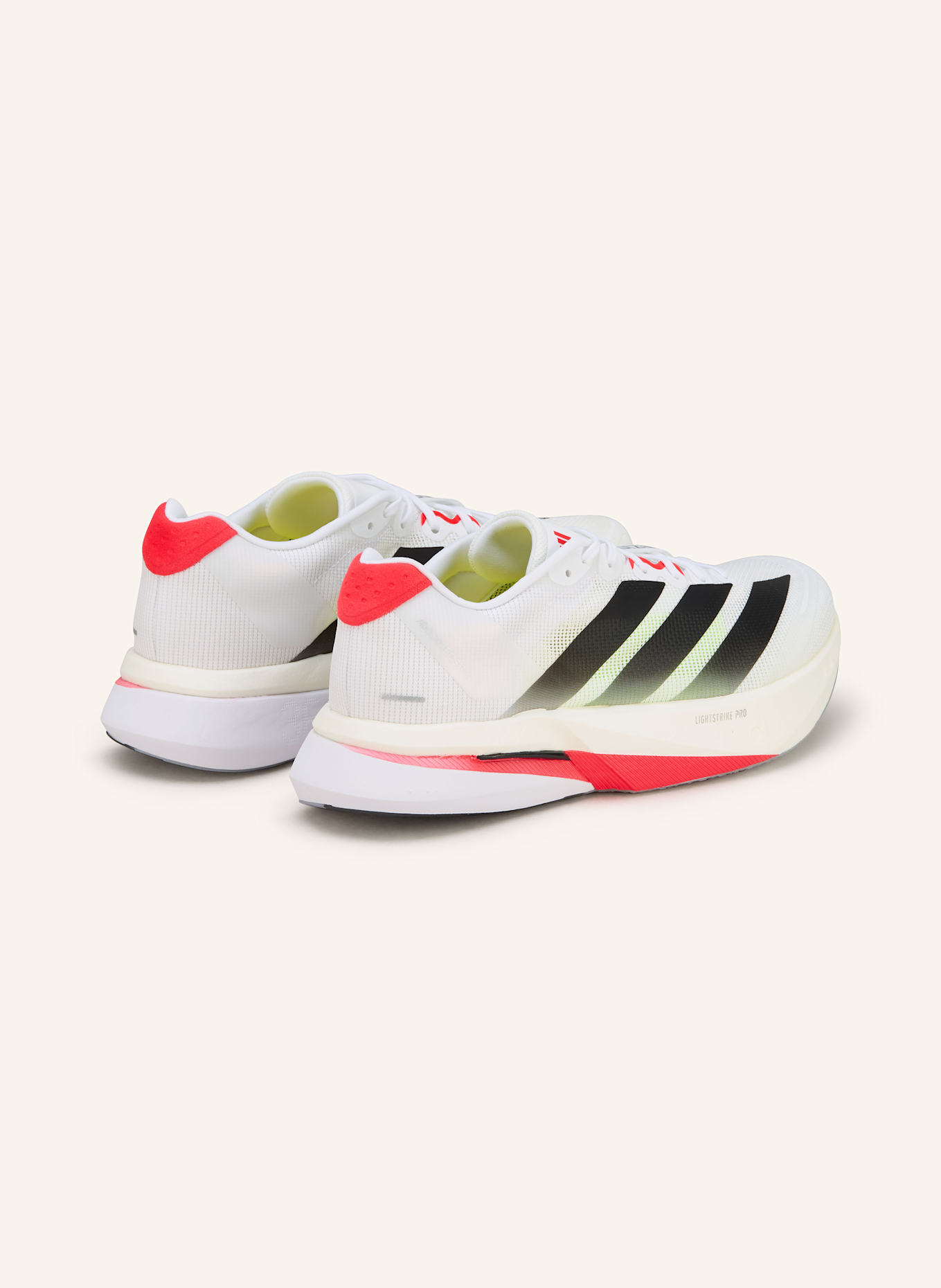 adidas Laufschuhe ADIZERO BOSTON 13: WEISS/ SCHWARZ/ NEONROT