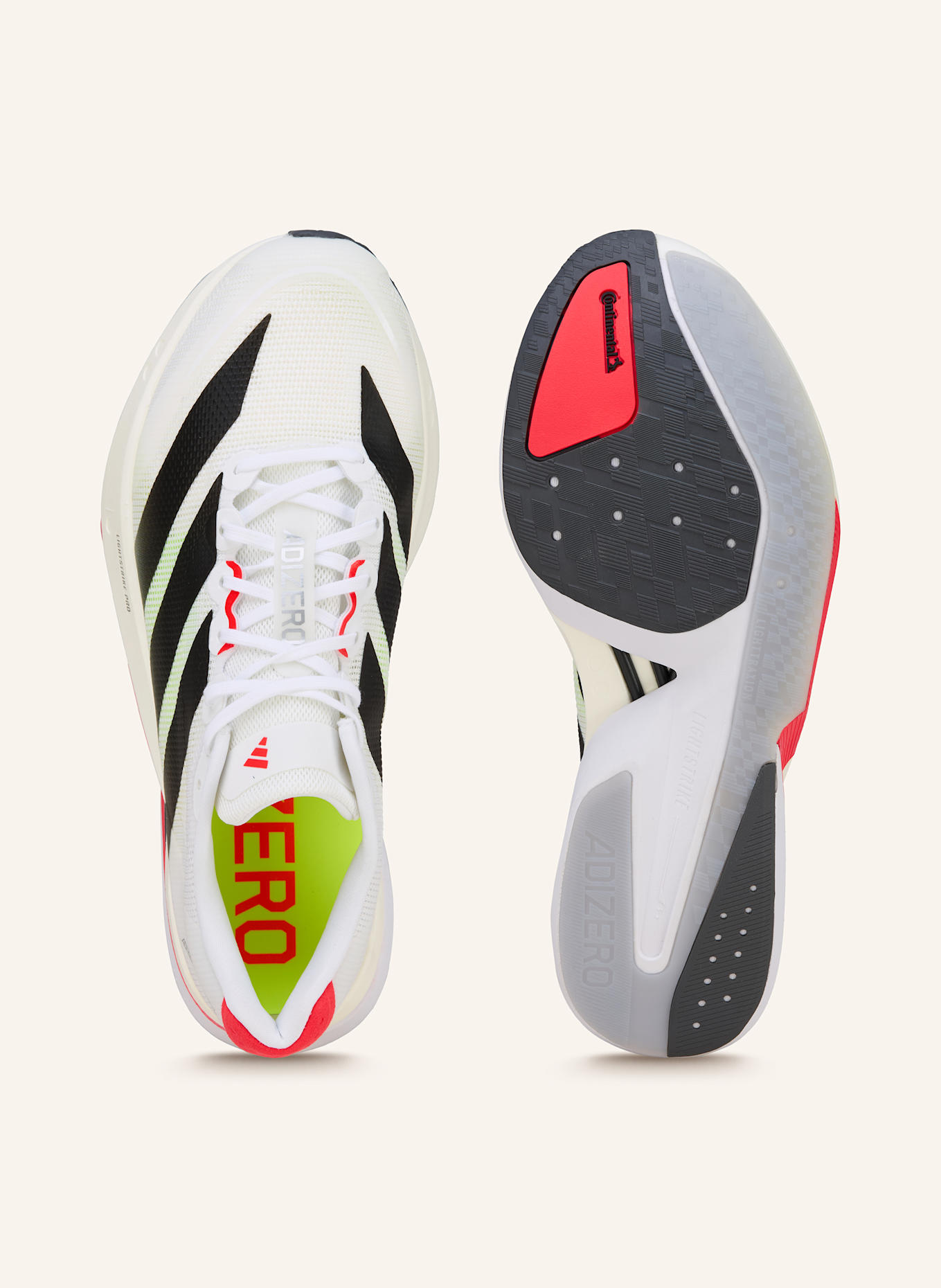 adidas Laufschuhe ADIZERO BOSTON 13: WEISS/ SCHWARZ/ NEONROT