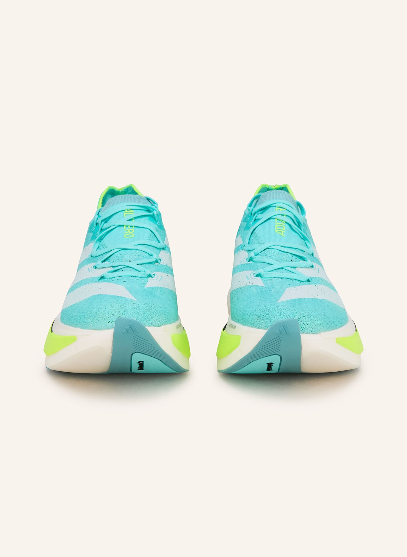 adidas Laufschuhe ADIZERO PRIME X3 STRUNG: TÜRKIS/ ECRU/ NEONGRÜN