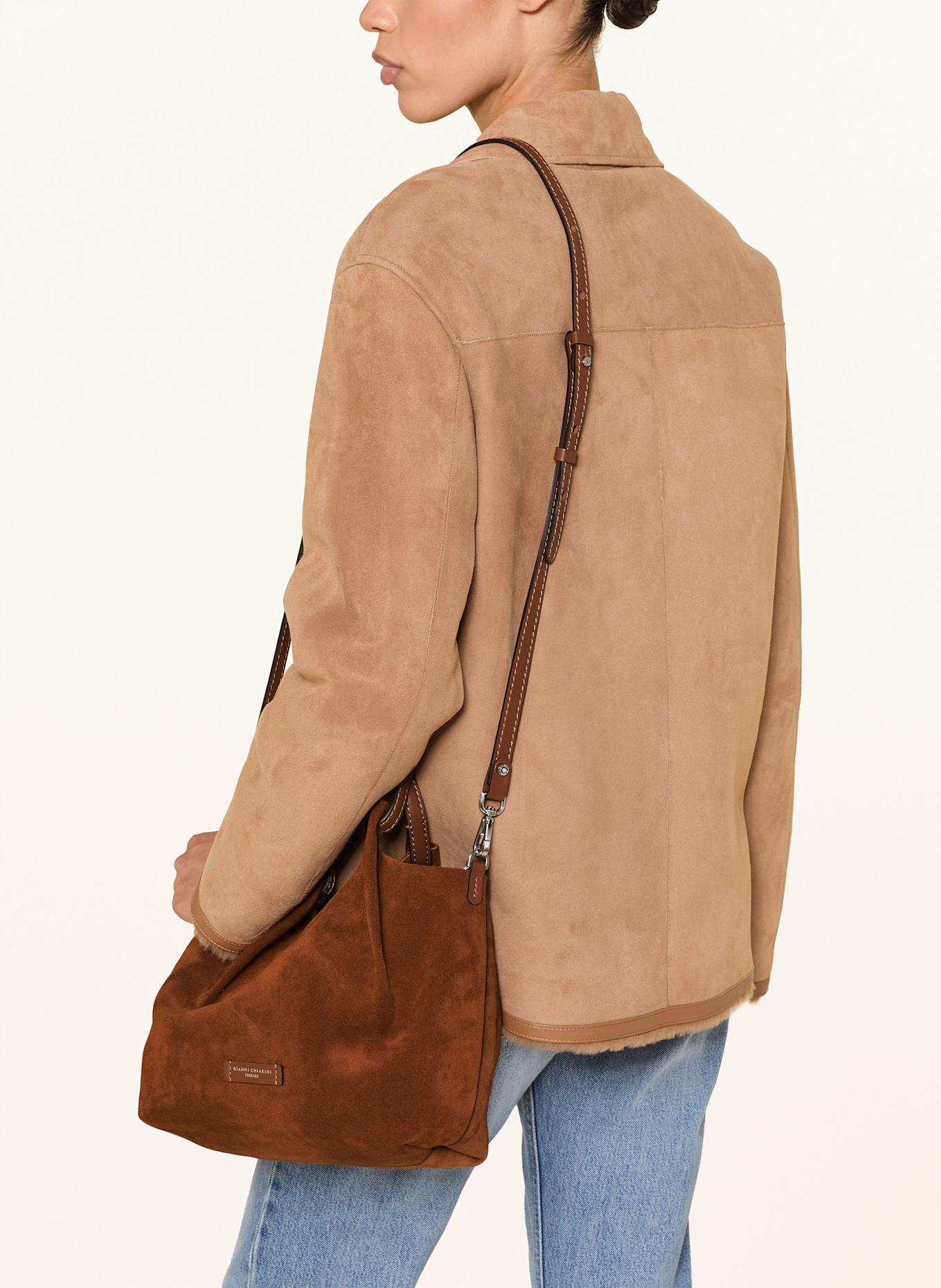 GIANNI CHIARINI Beuteltasche DUA MEDIUM mit Pouch: COGNAC