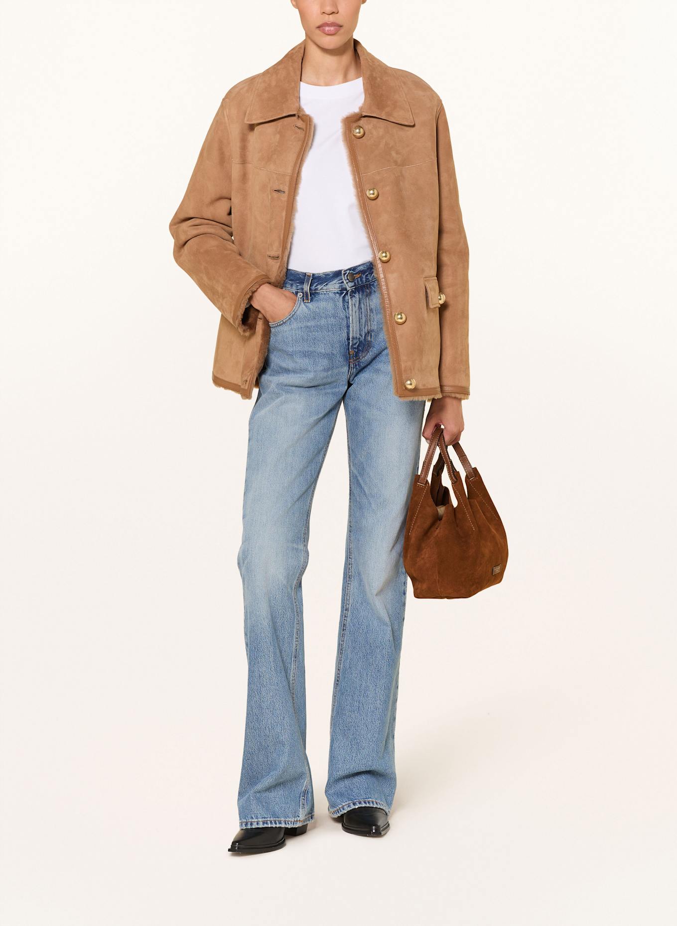 GIANNI CHIARINI Beuteltasche DUA MEDIUM mit Pouch: COGNAC