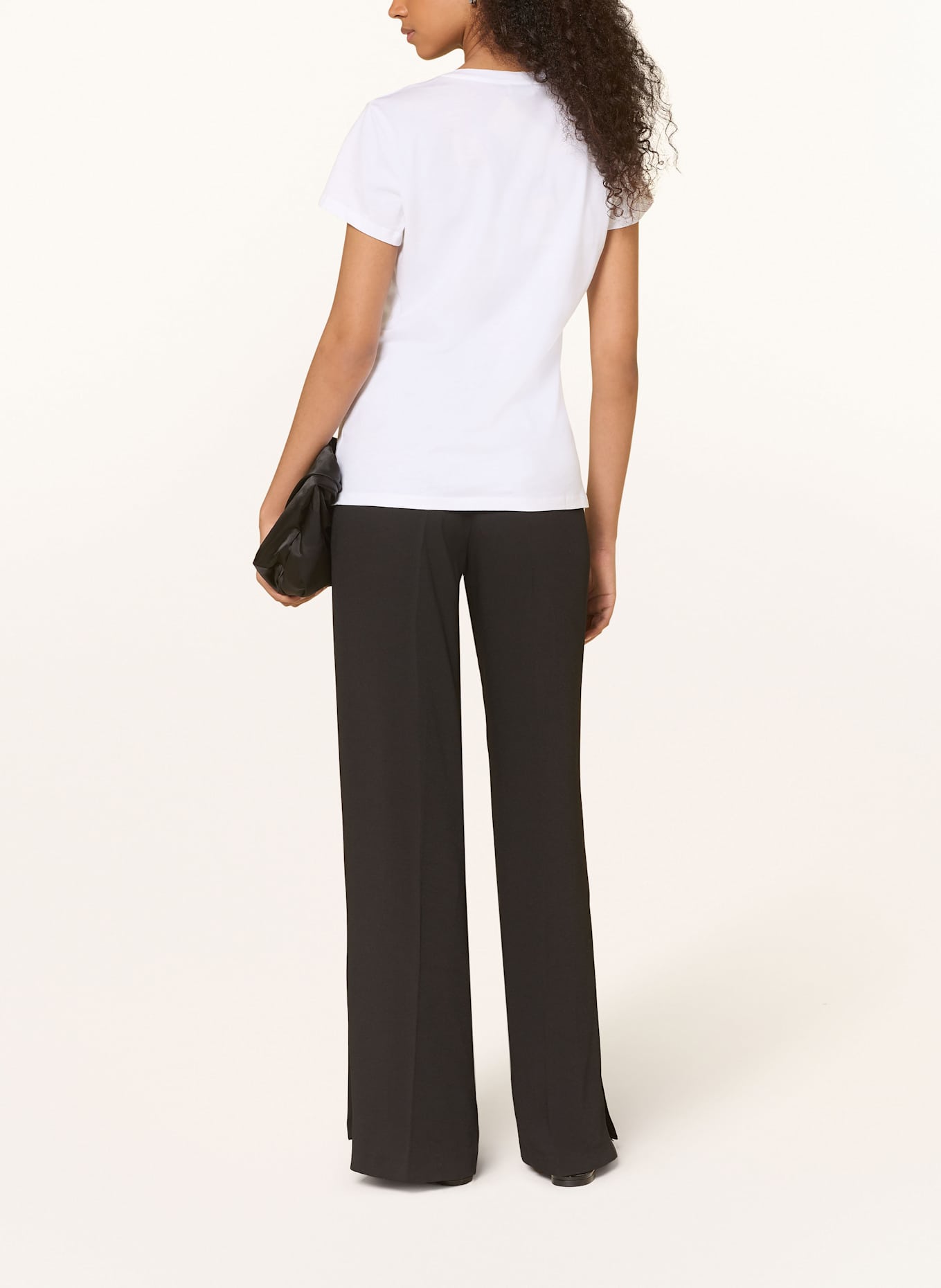 LIU JO T-shirt z obszyciem ozdobnymi kamykami: BIAŁY