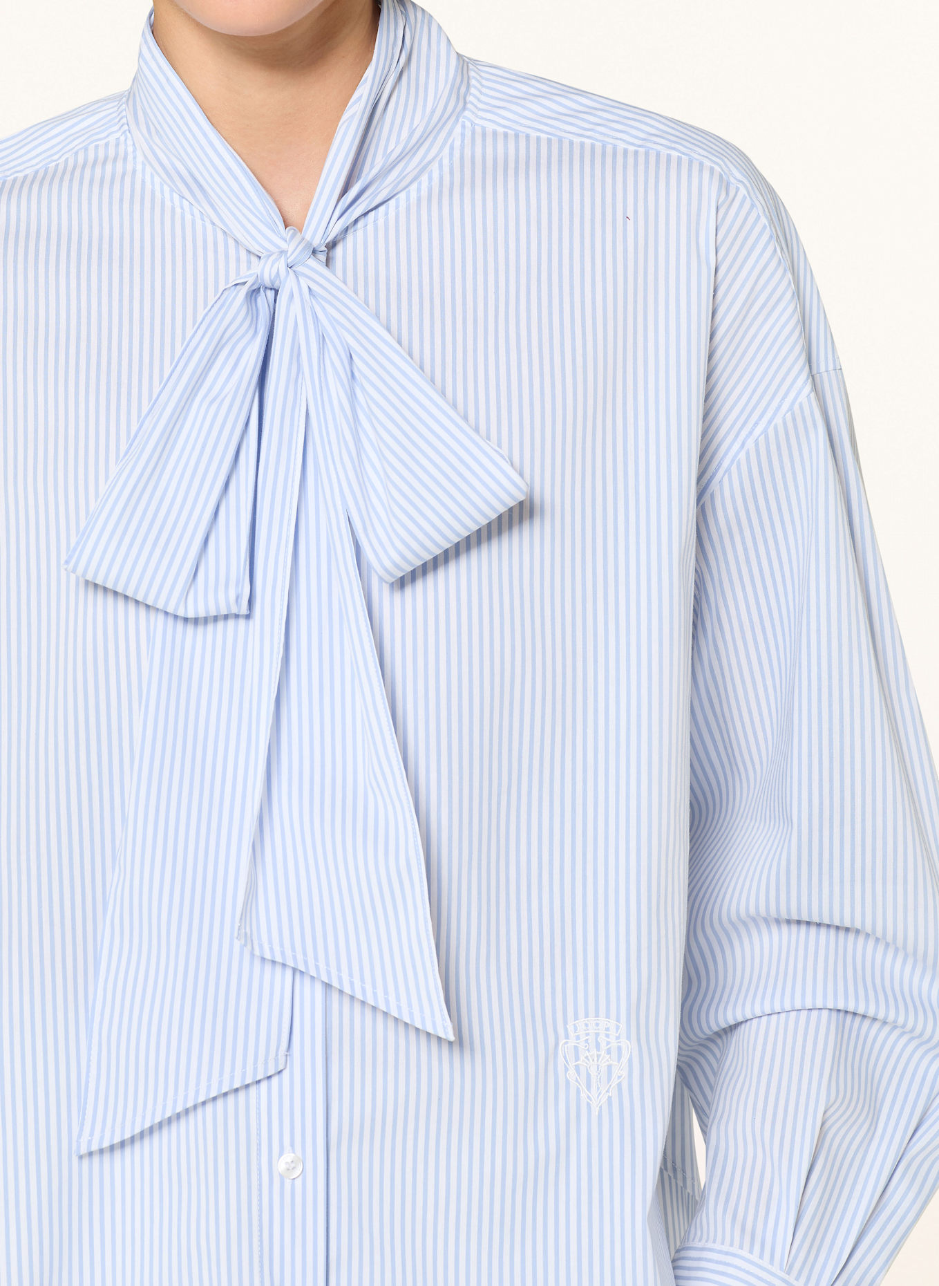 JOOP! Schluppenbluse BENINA: WEISS/ HELLBLAU