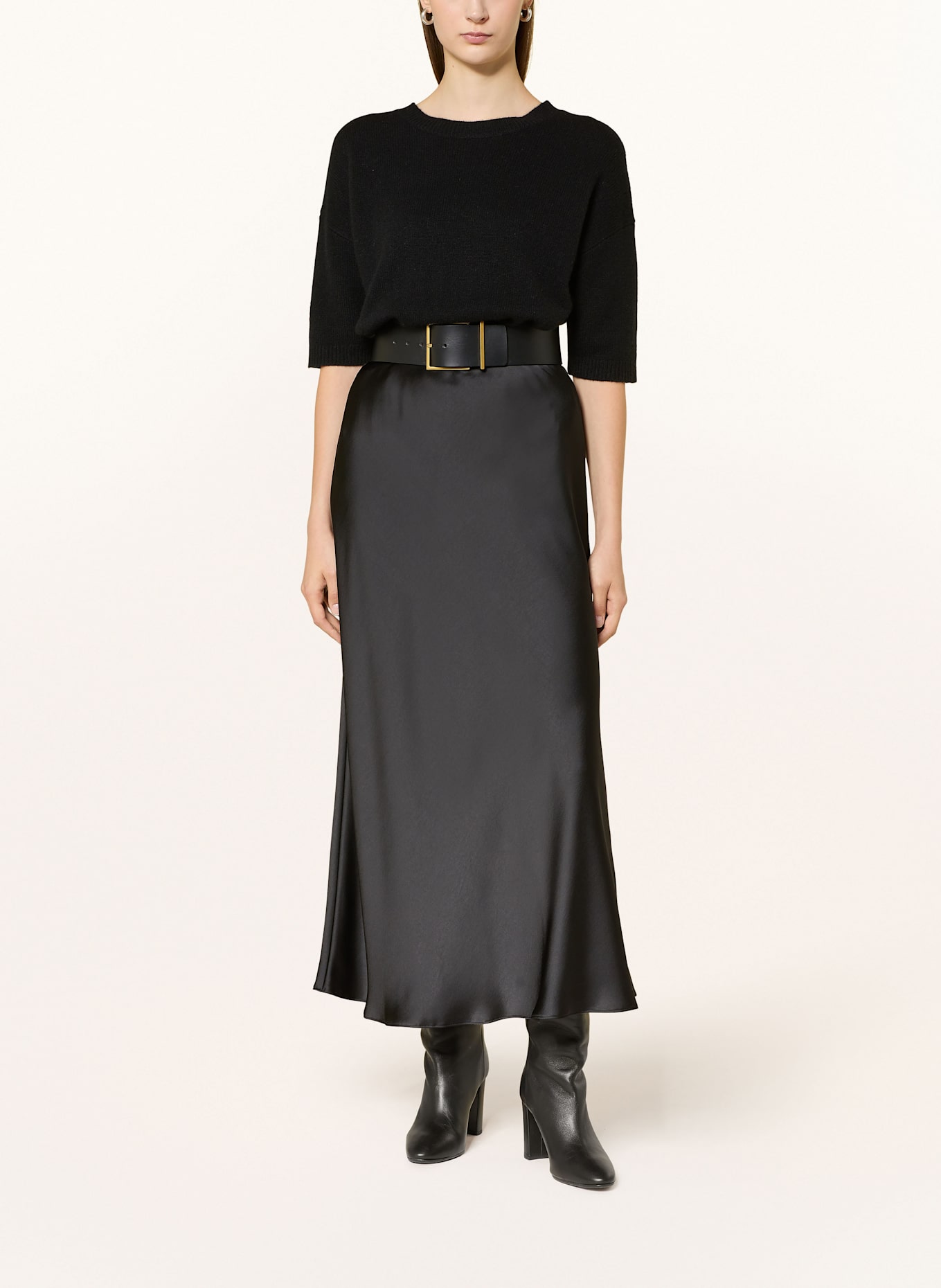 LUISA CERANO Satinrock: SCHWARZ