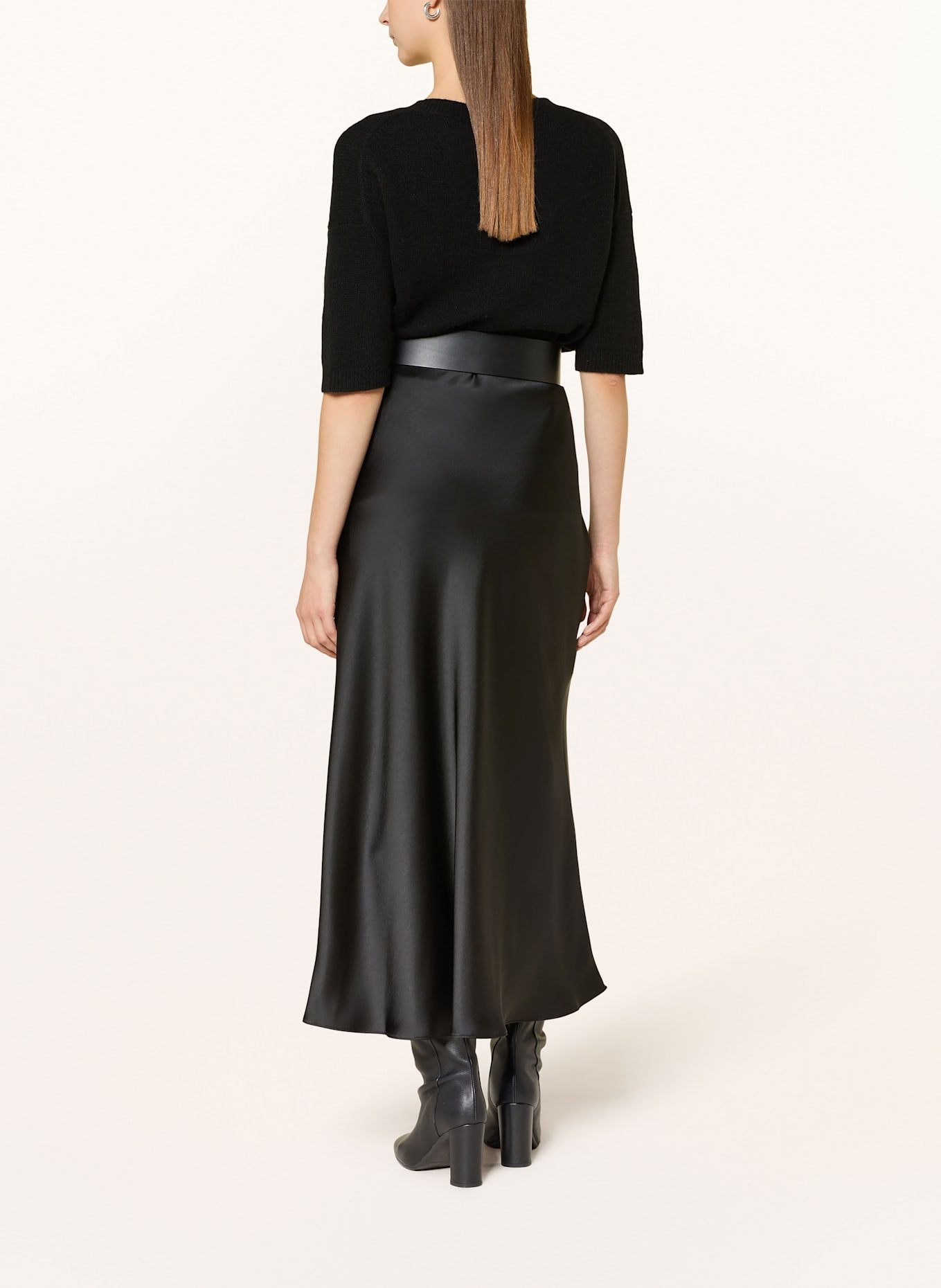 LUISA CERANO Satinrock: SCHWARZ