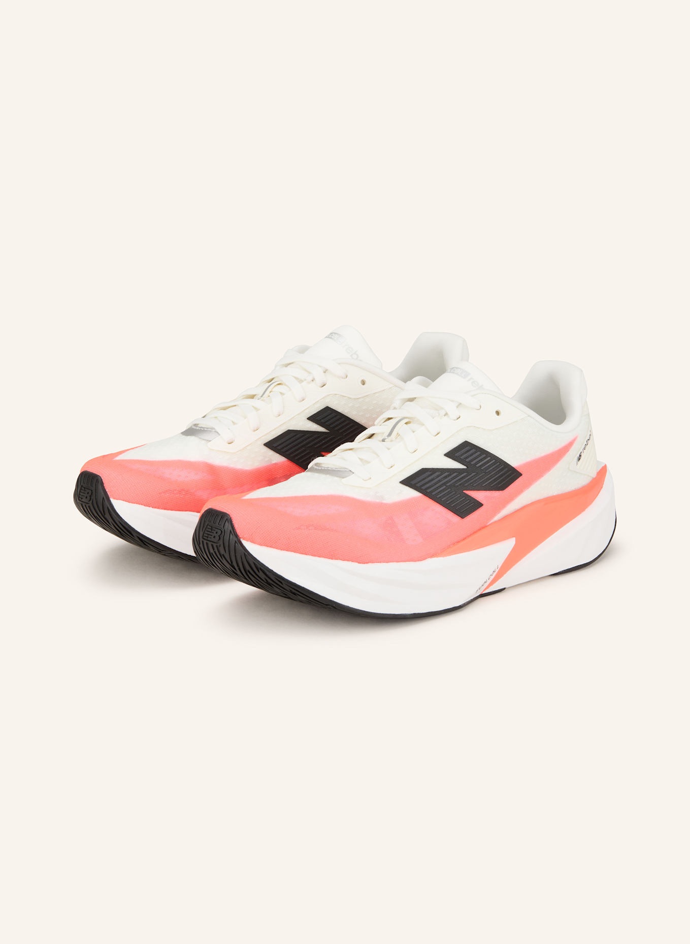 new balance Laufschuhe FUELCELL REBEL V5: WEISS/ NEONORANGE