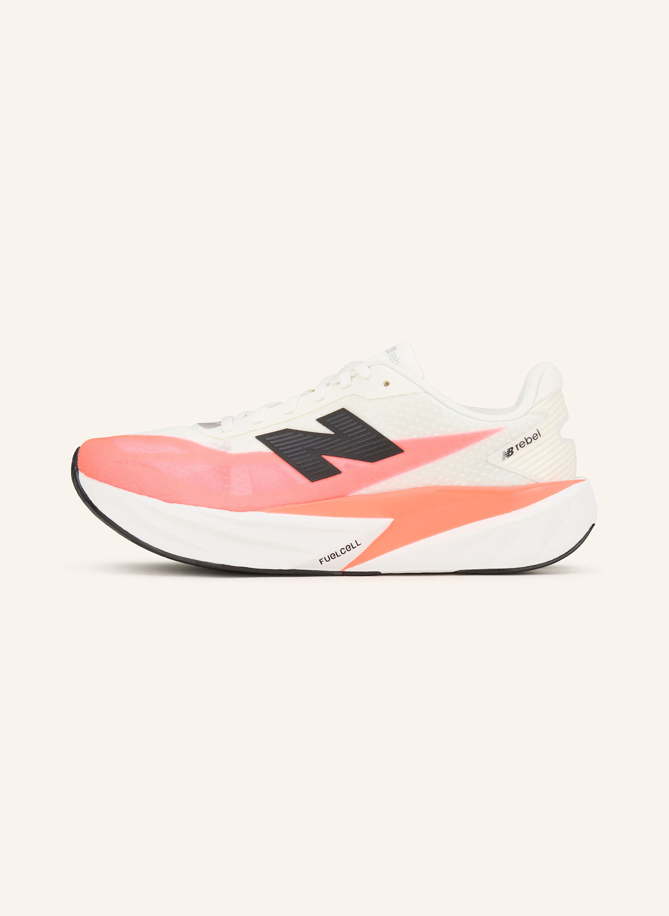 new balance Laufschuhe FUELCELL REBEL V5: WEISS/ NEONORANGE