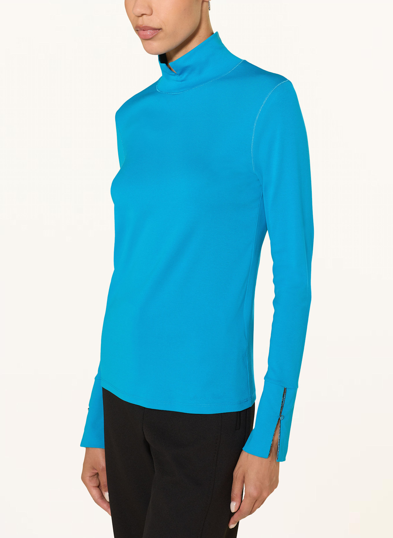 MARC CAIN Longsleeve mit Schmucksteinen: 345 bright sea