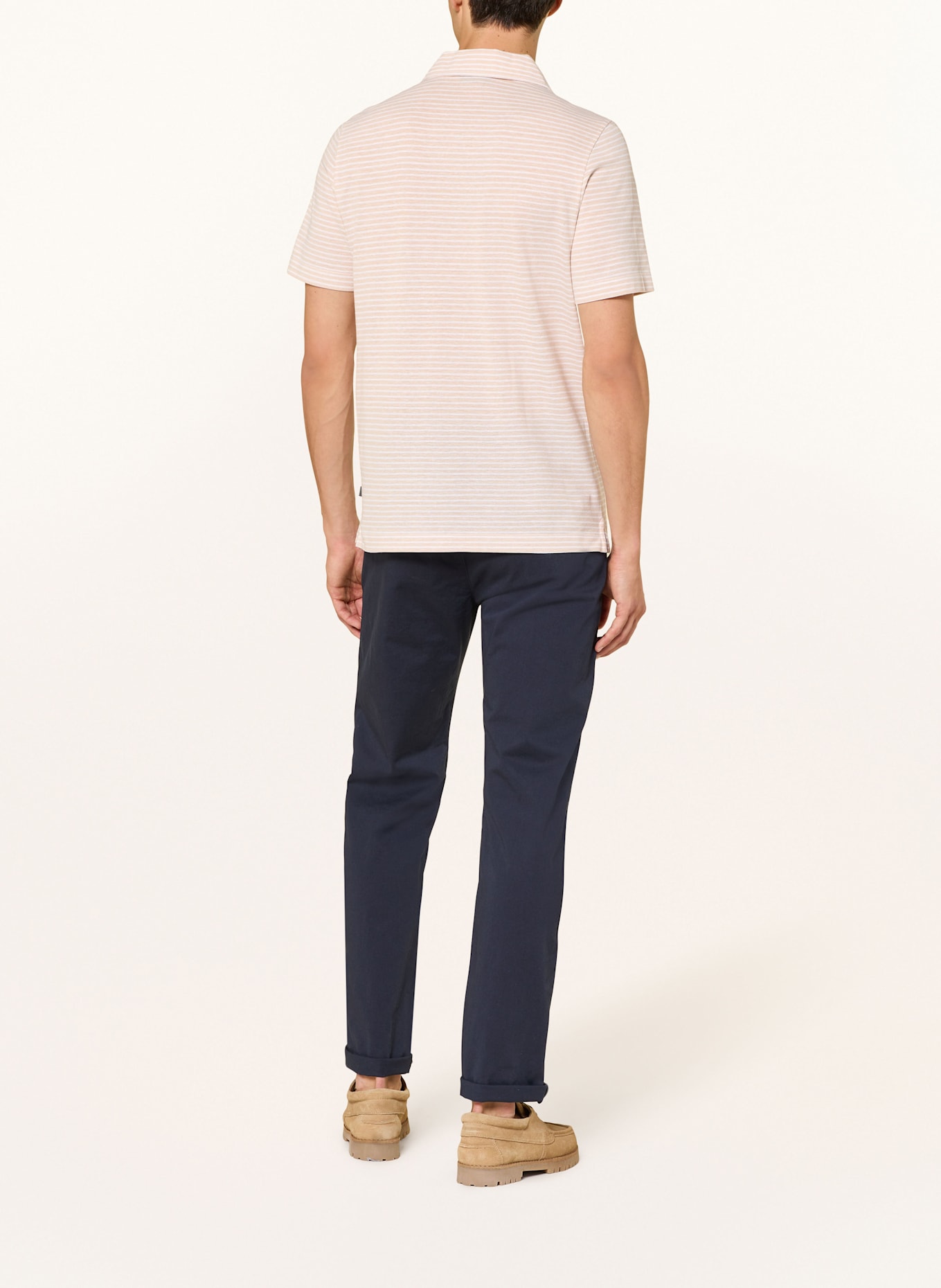 MAERZ MUENCHEN Koszulka polo z dżerseju Regular Fit: JASNOBRĄZOWY / BIAŁY