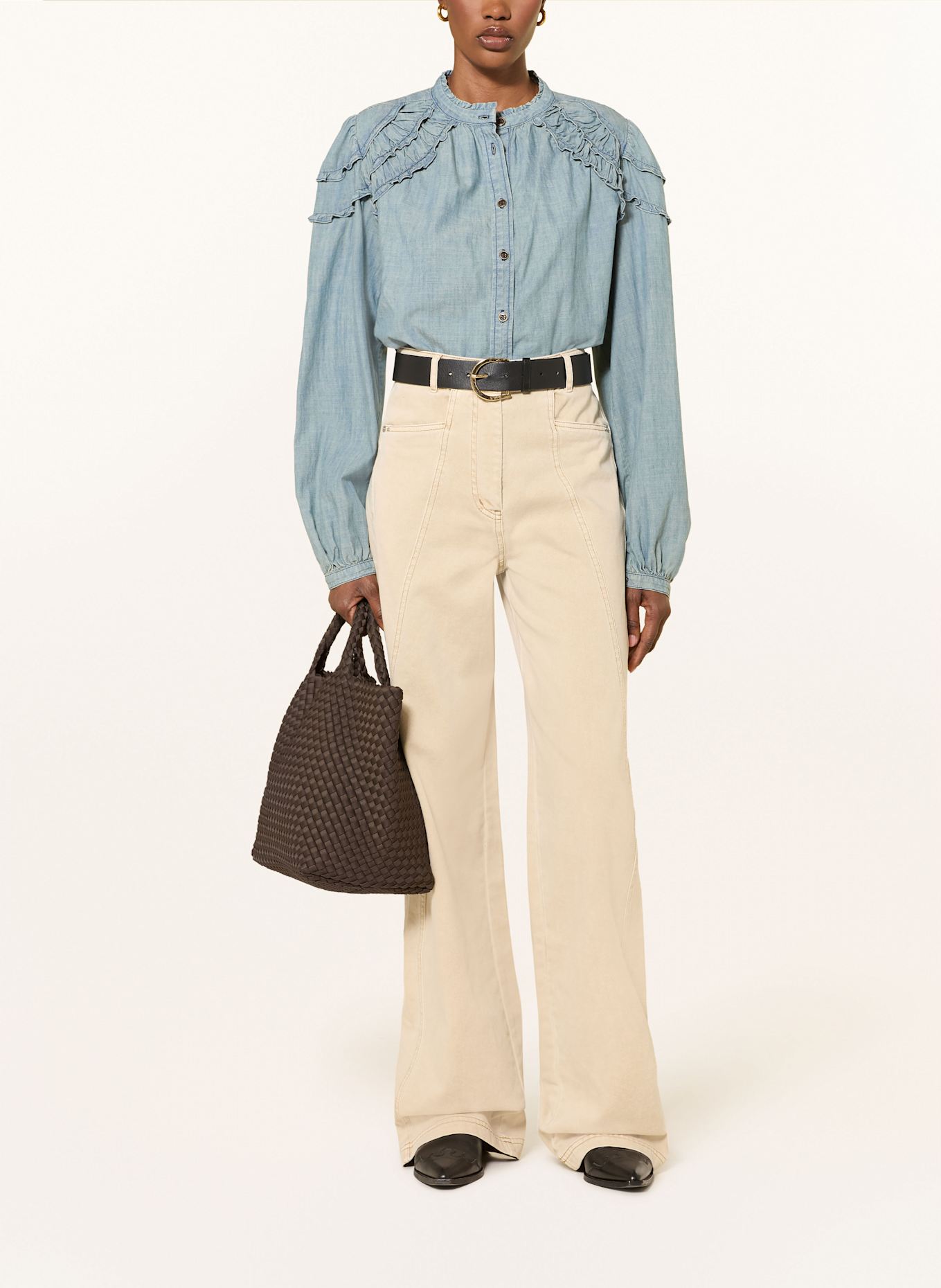 Naghedi Handbag ST BARTHS LARGE with pouch: DARK BROWN