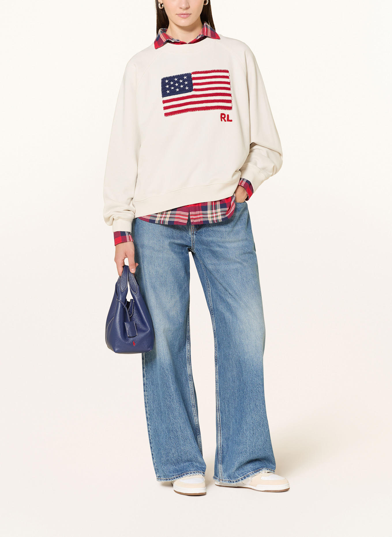 POLO RALPH LAUREN Sweatshirt: CRÈME / ROOD / BLAUW