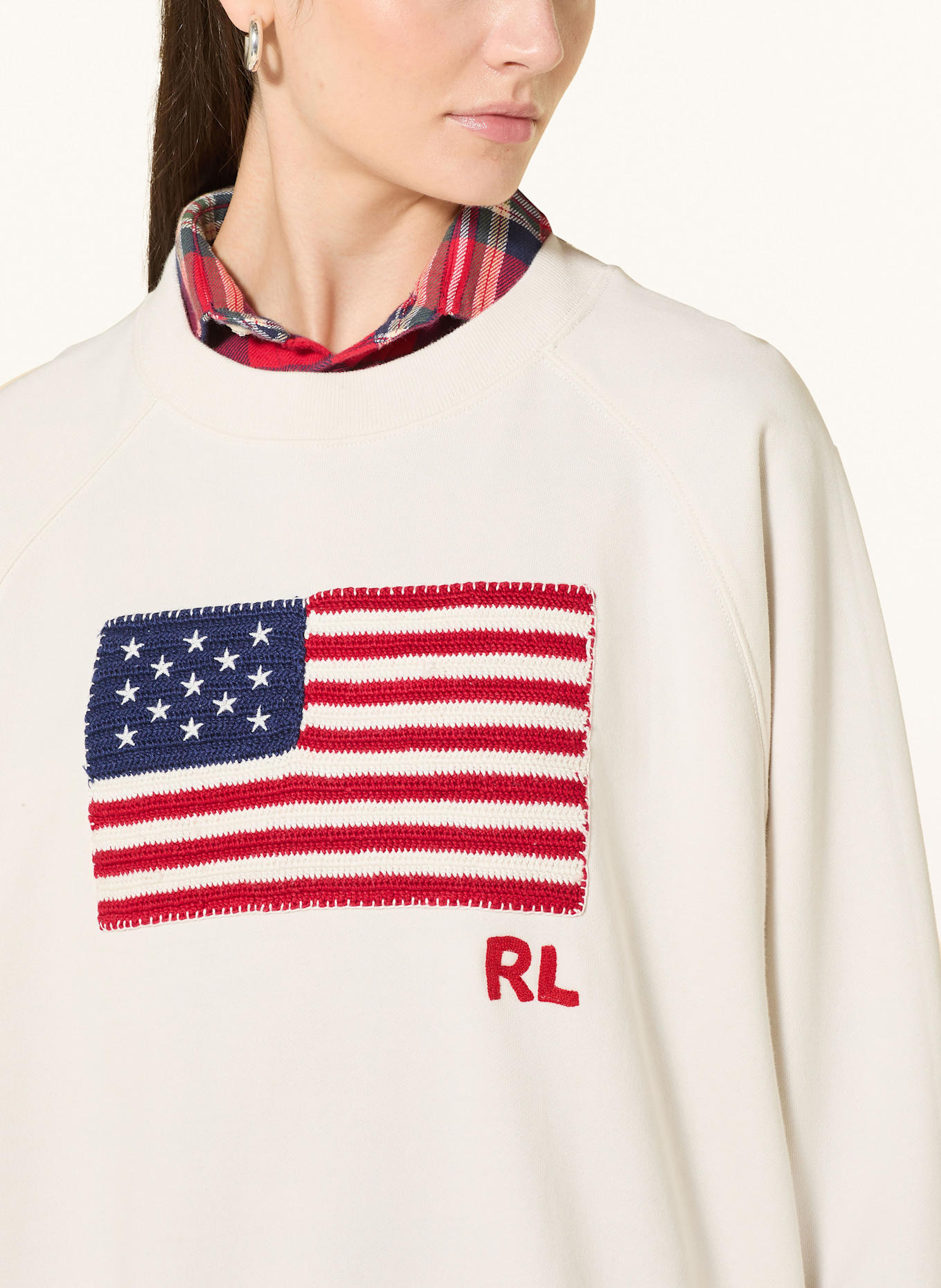POLO RALPH LAUREN Sweatshirt: CRÈME / ROOD / BLAUW