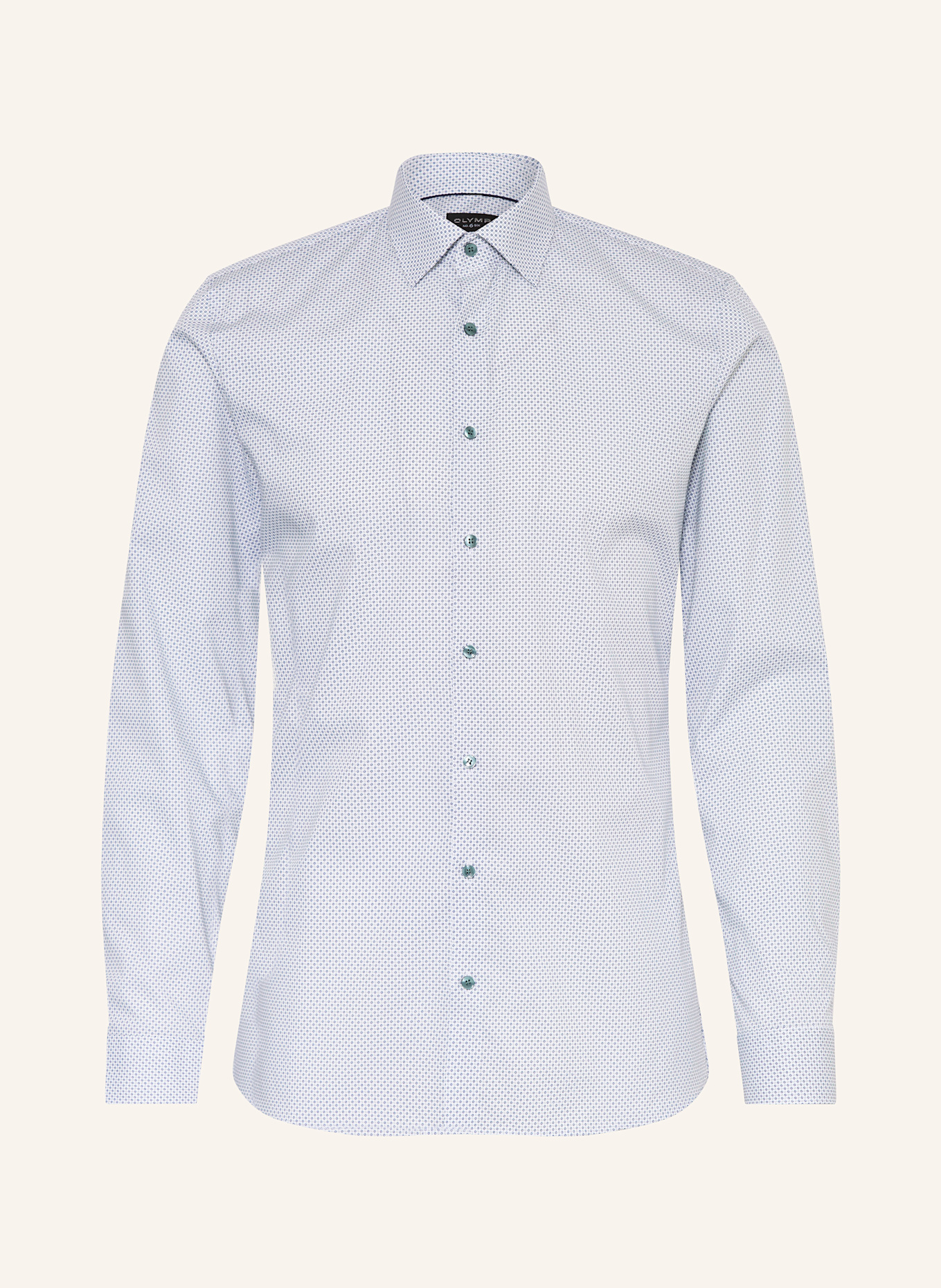 OLYMP Hemd No. Six super slim: WEISS / BLAU / HELLGRÜN