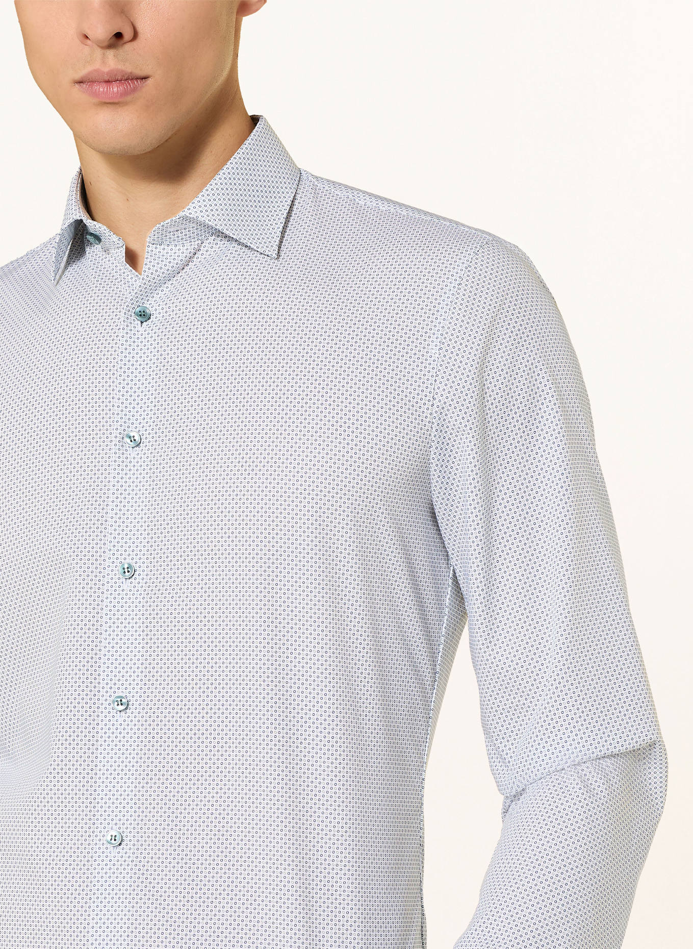 OLYMP Hemd No. Six super slim: WEISS / BLAU / HELLGRÜN