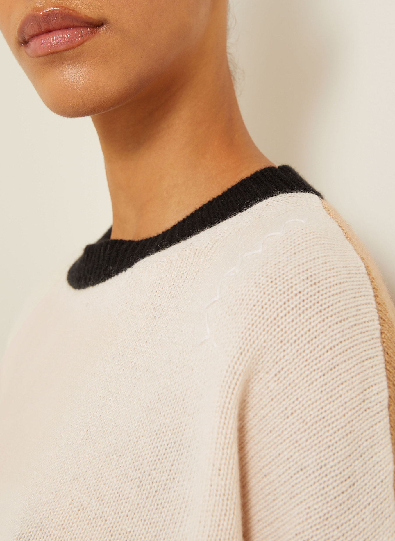MARNI Cashmere sweater: LIGHT BROWN / CREAM / BLACK
