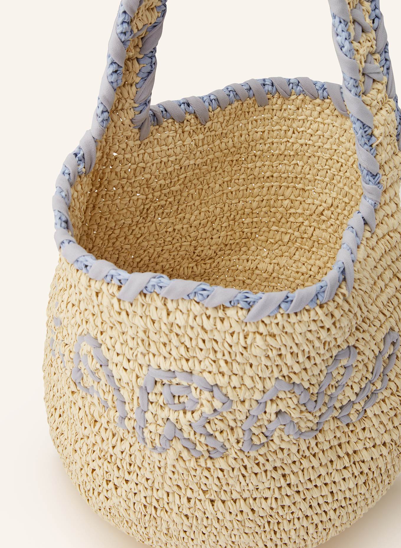 MARNI Strandtasche: CREME / HELLBLAU