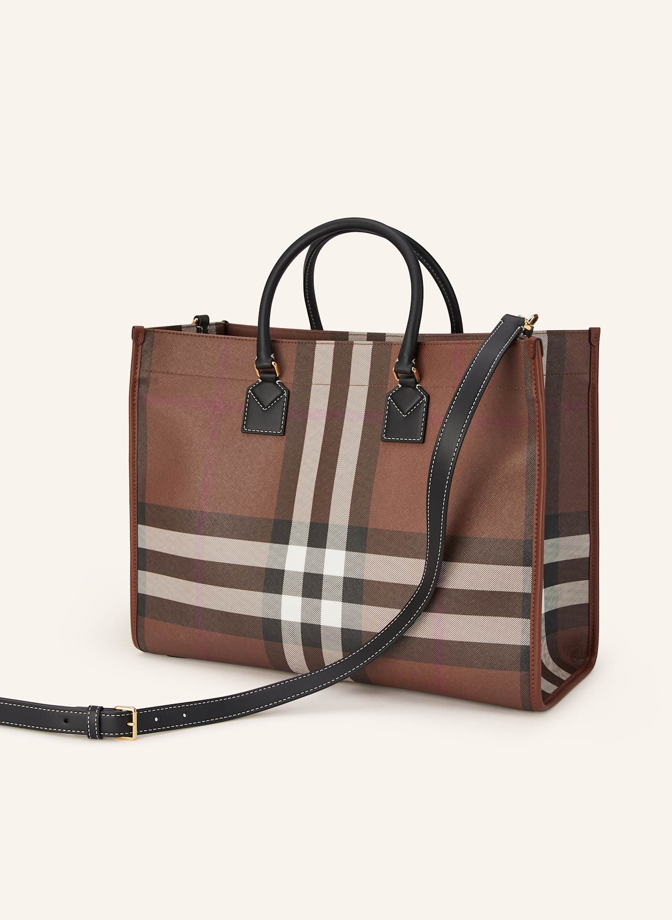 BURBERRY Shopper FREYA: BRAUN / WEISS / ROT