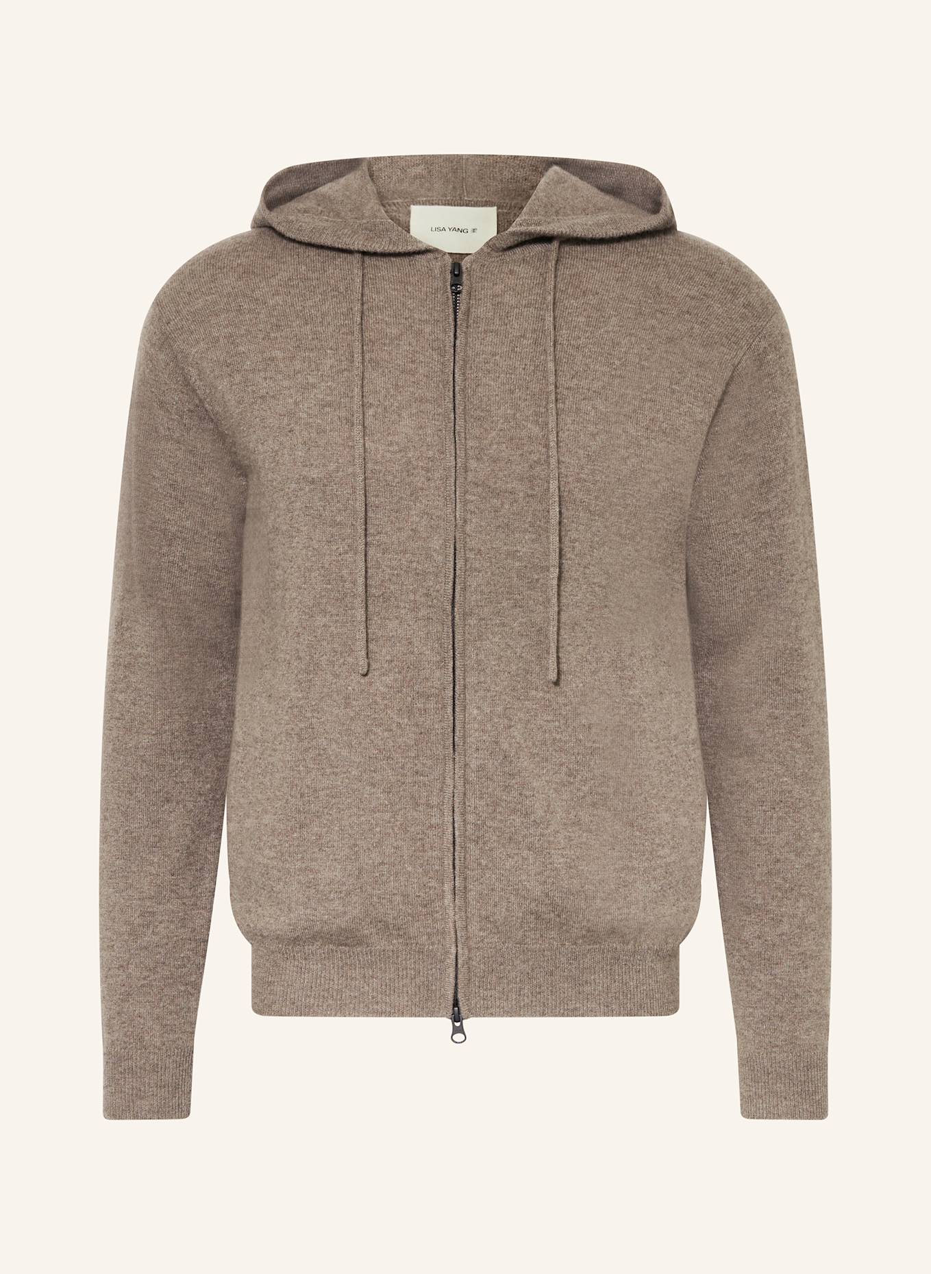 LISA YANG Strickjacke EMERSON aus Cashmere: TAUPE