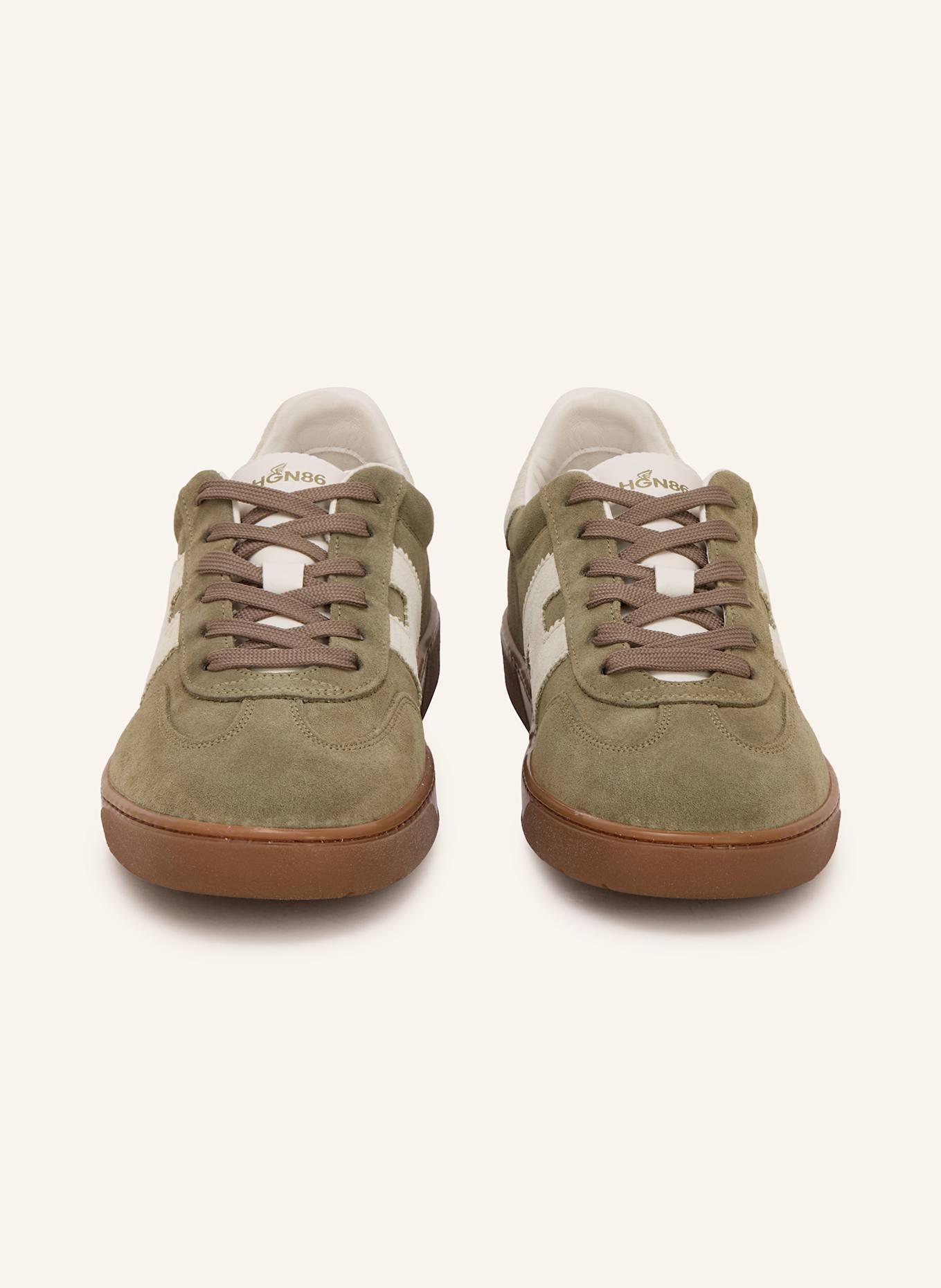 HOGAN Sneakersy COOL ALLACCIATO: KHAKI/ ECRU