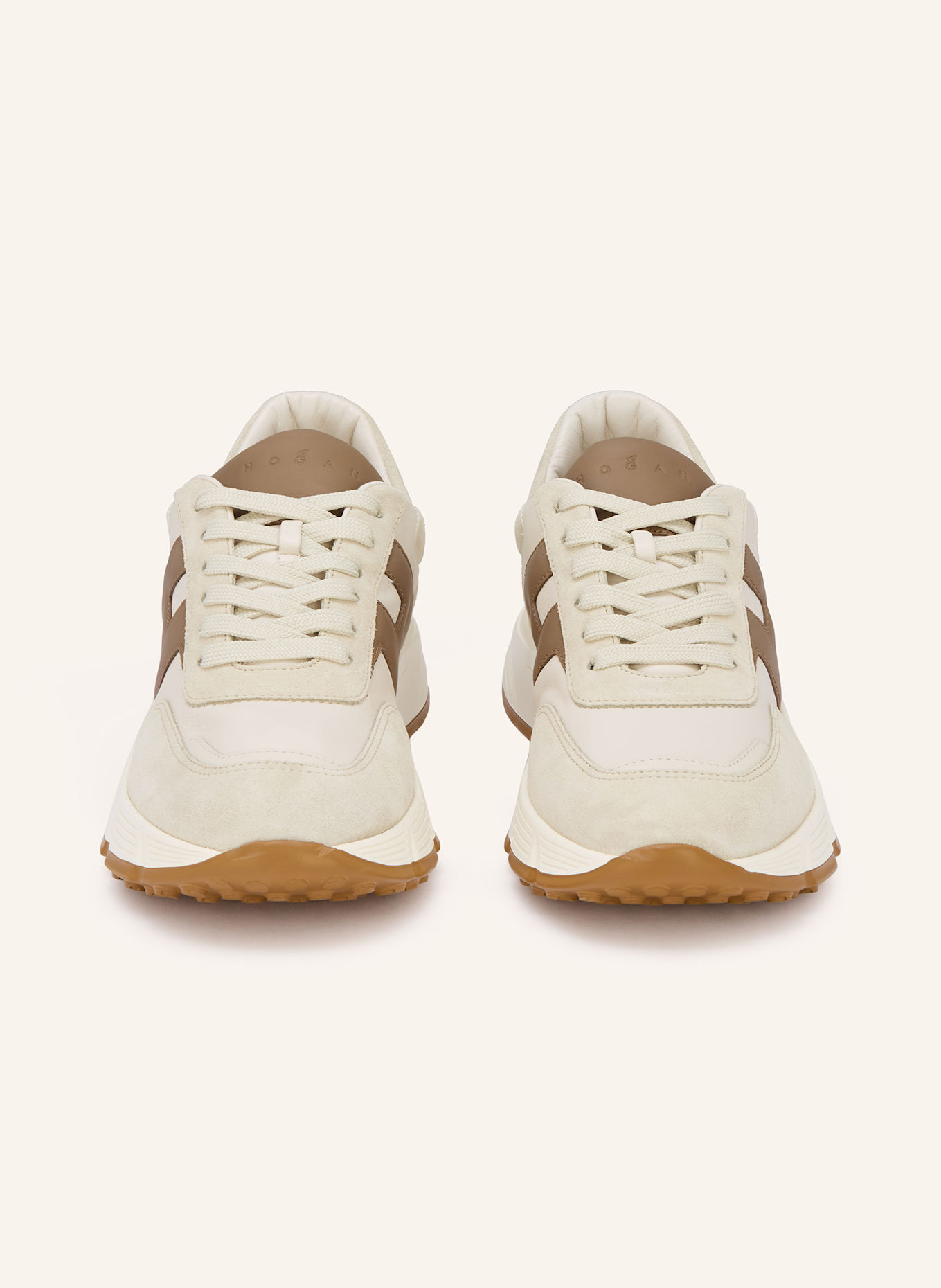 HOGAN Sneakersy HYPERLIGHT: ECRU / KREMOWY / BRĄZOWY