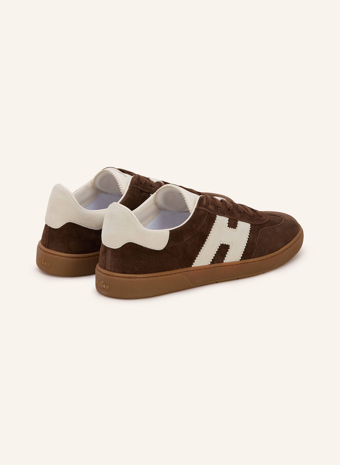 HOGAN Sneakersy COOL ALLACCIATO: CIEMNOBRĄZOWY/ ECRU
