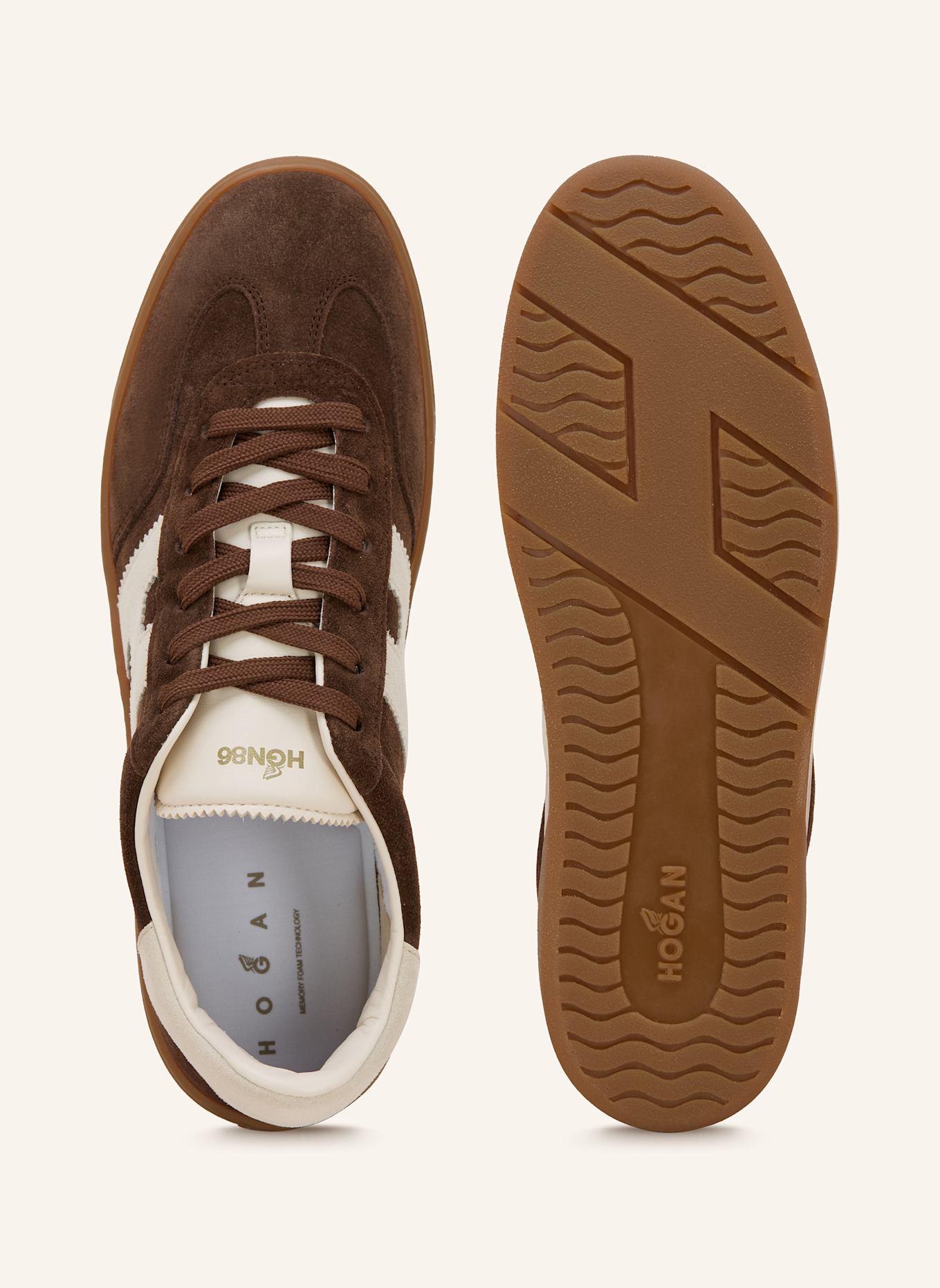 HOGAN Sneakersy COOL ALLACCIATO: CIEMNOBRĄZOWY/ ECRU